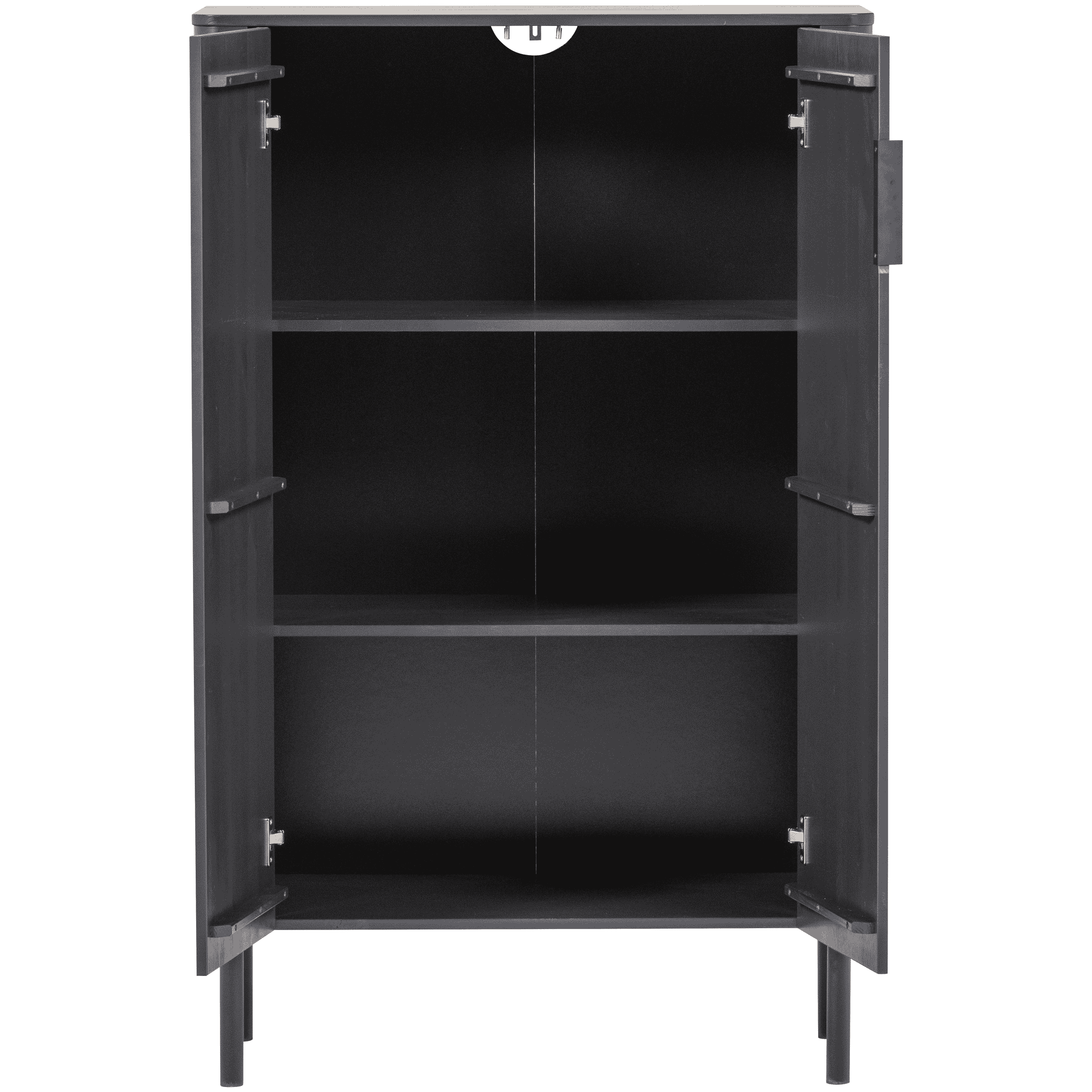 WOOOD Opbergkast 'Gunnar' Grenenhout, 135 x 85cm, kleur Mat Zwart