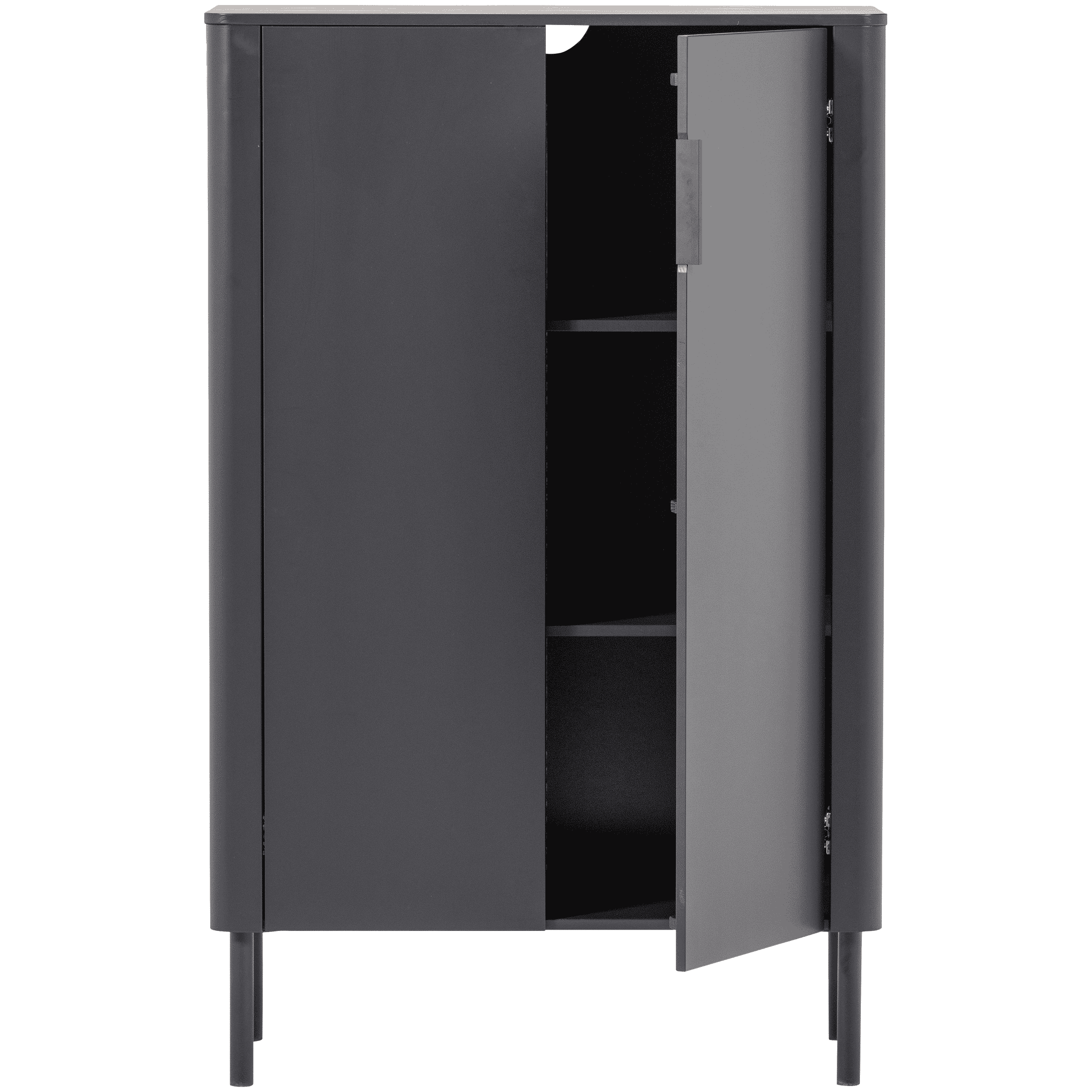 WOOOD Opbergkast 'Gunnar' Grenenhout, 135 x 85cm, kleur Mat Zwart