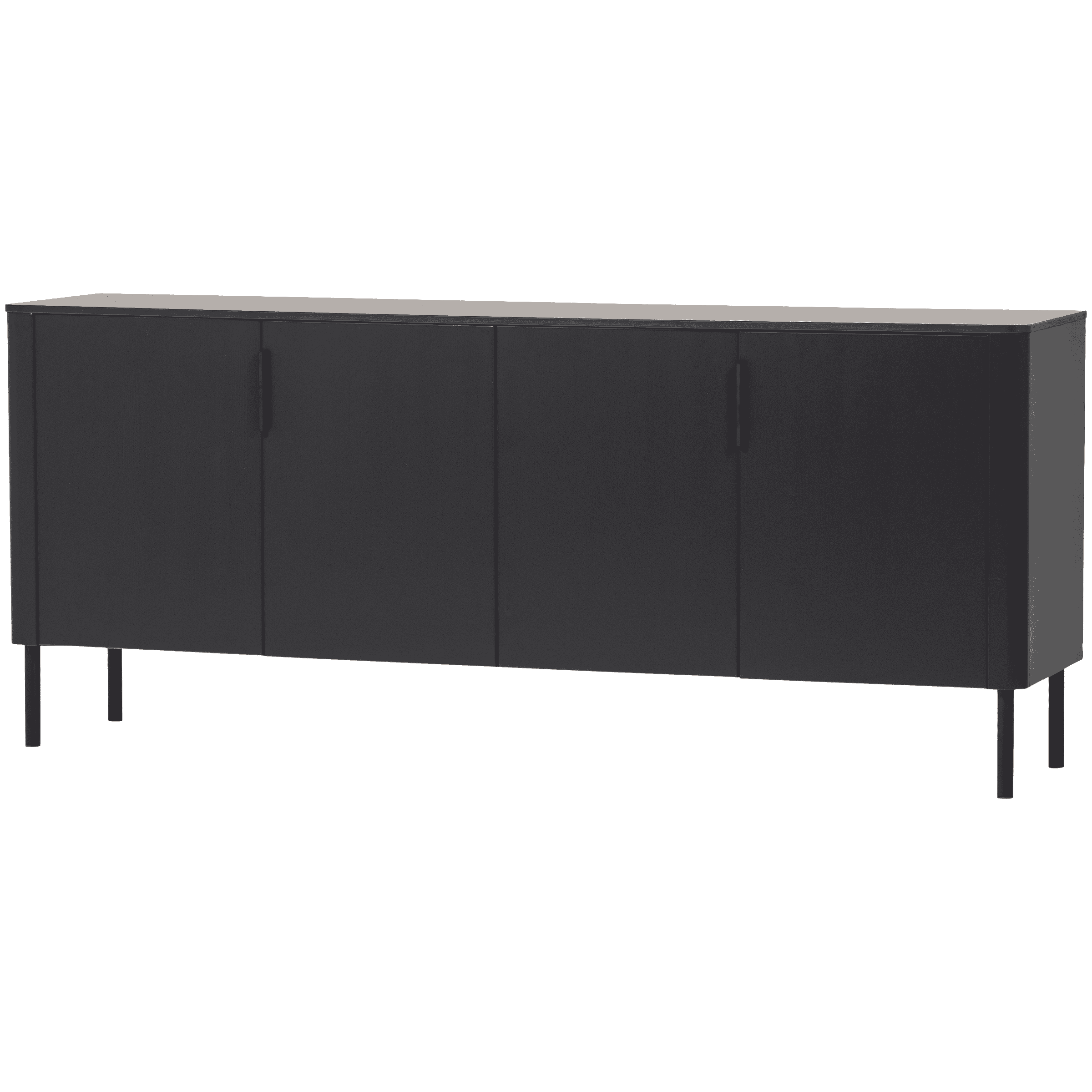 WOOOD Dressoir 'Gunnar' Grenenhout, 200cm, kleur Mat Zwart