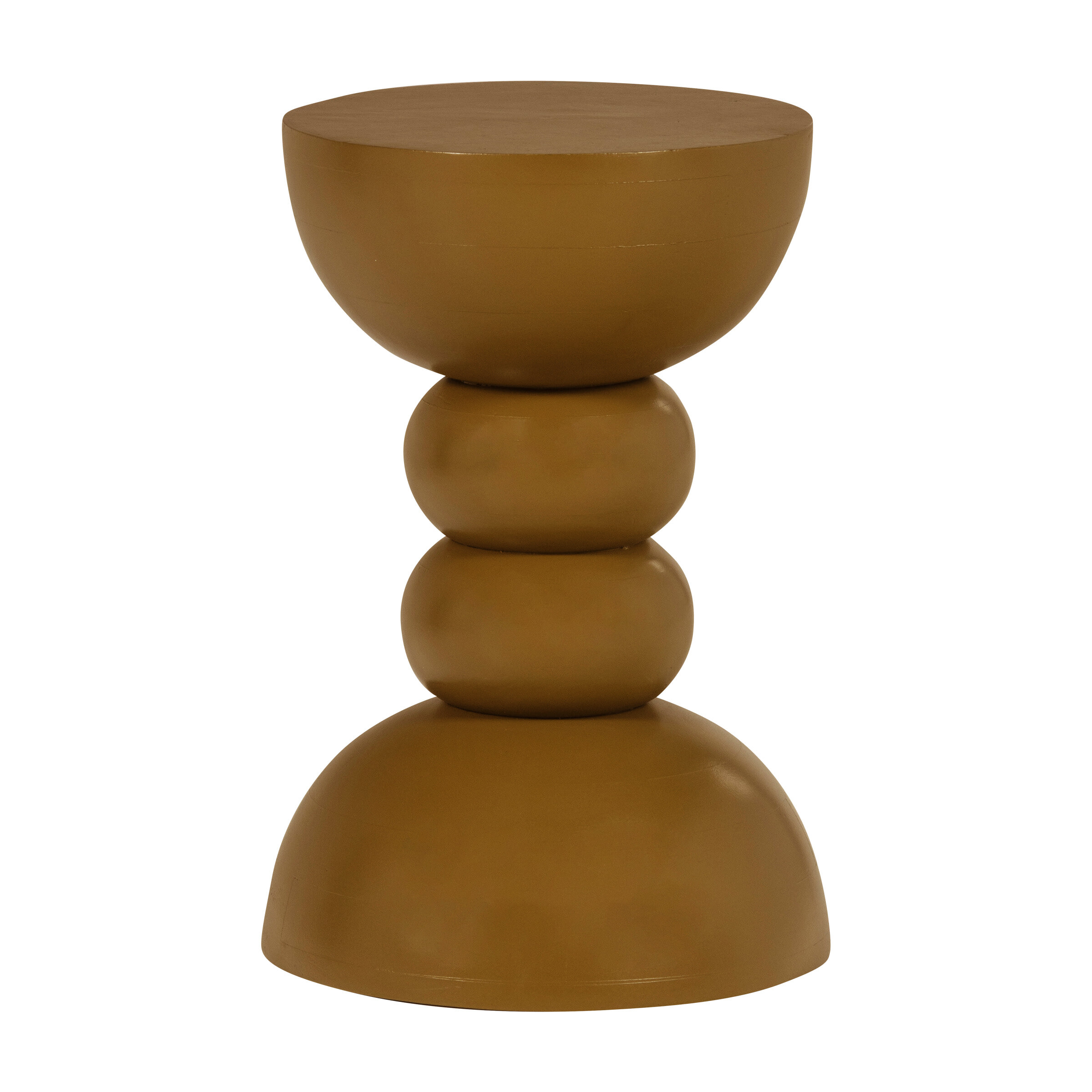 WOOOD Ronde Bijzettafel Miel Mangohout, 35cm - Honinggeel