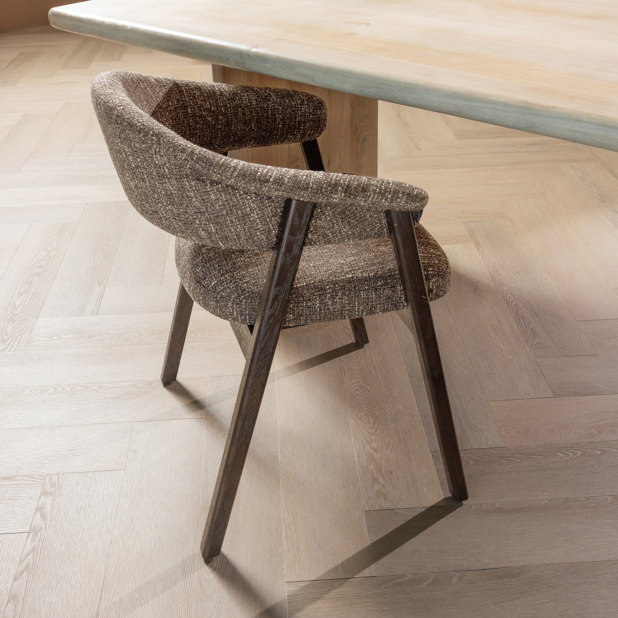 WOOOD Eetkamerstoel 'Tunar' Geweven stof en eikenhout