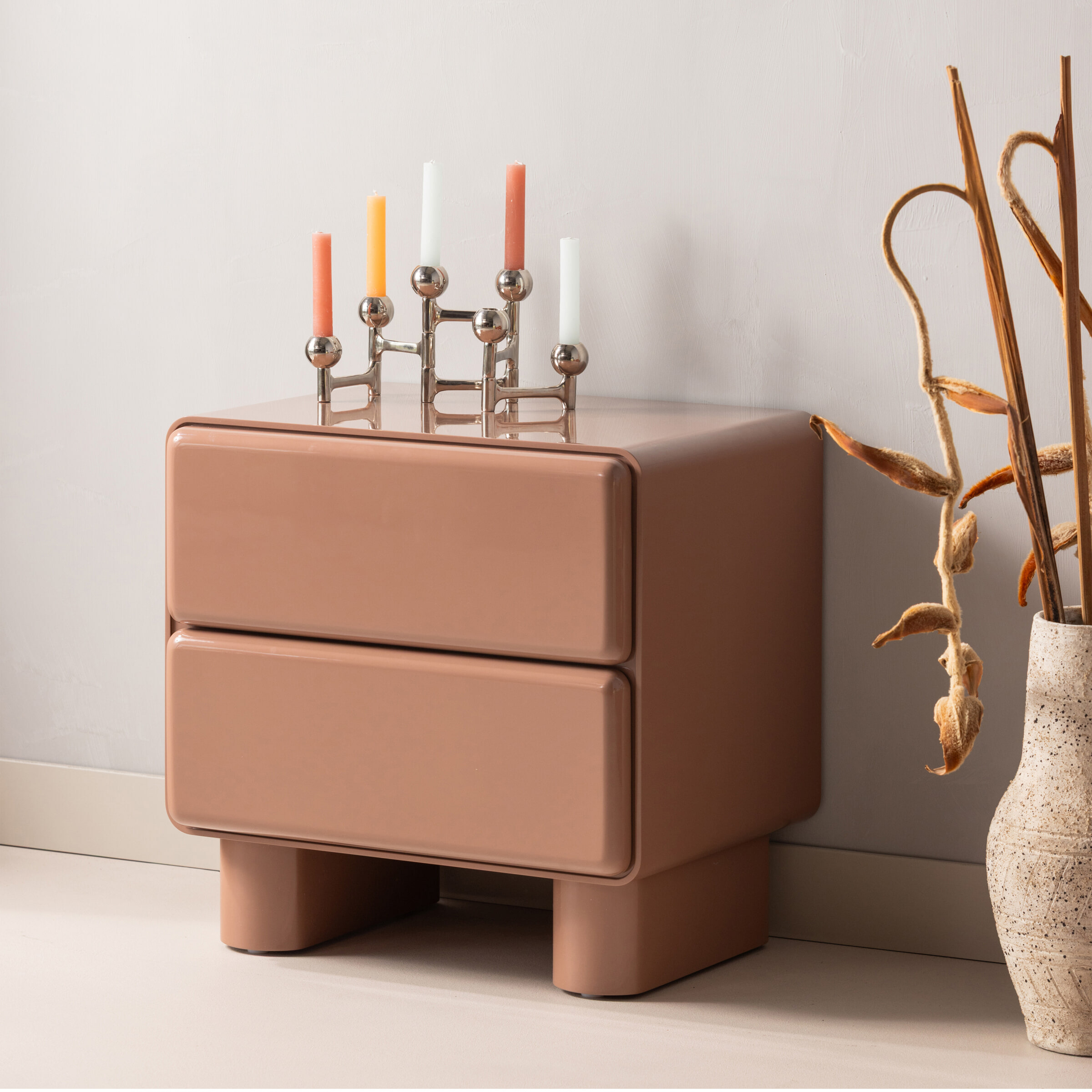 WOOOD Nachtkastje 'Lustra' Met 2 laden