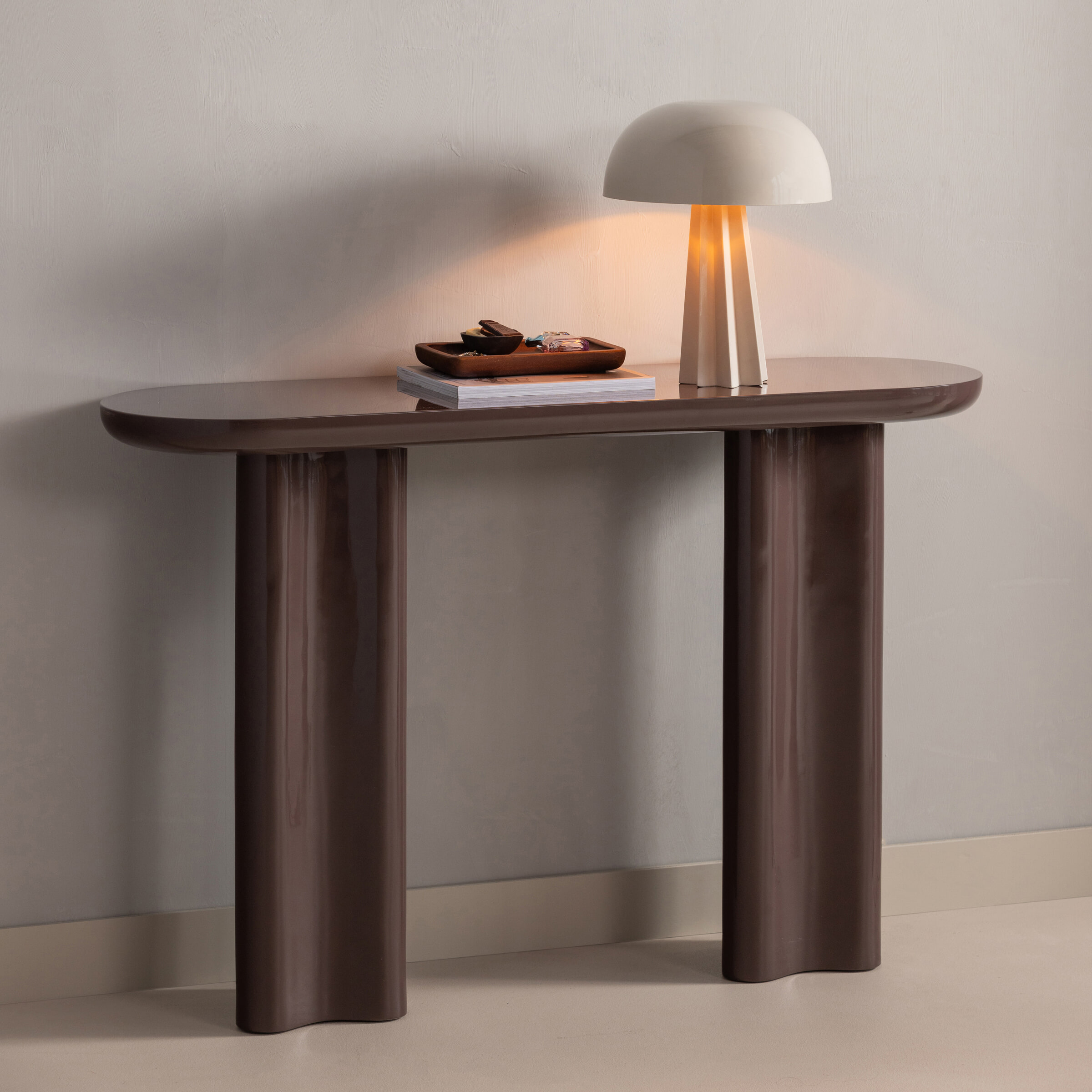WOOOD Sidetable 'Evara' 120cm, kleur Donkerbruin