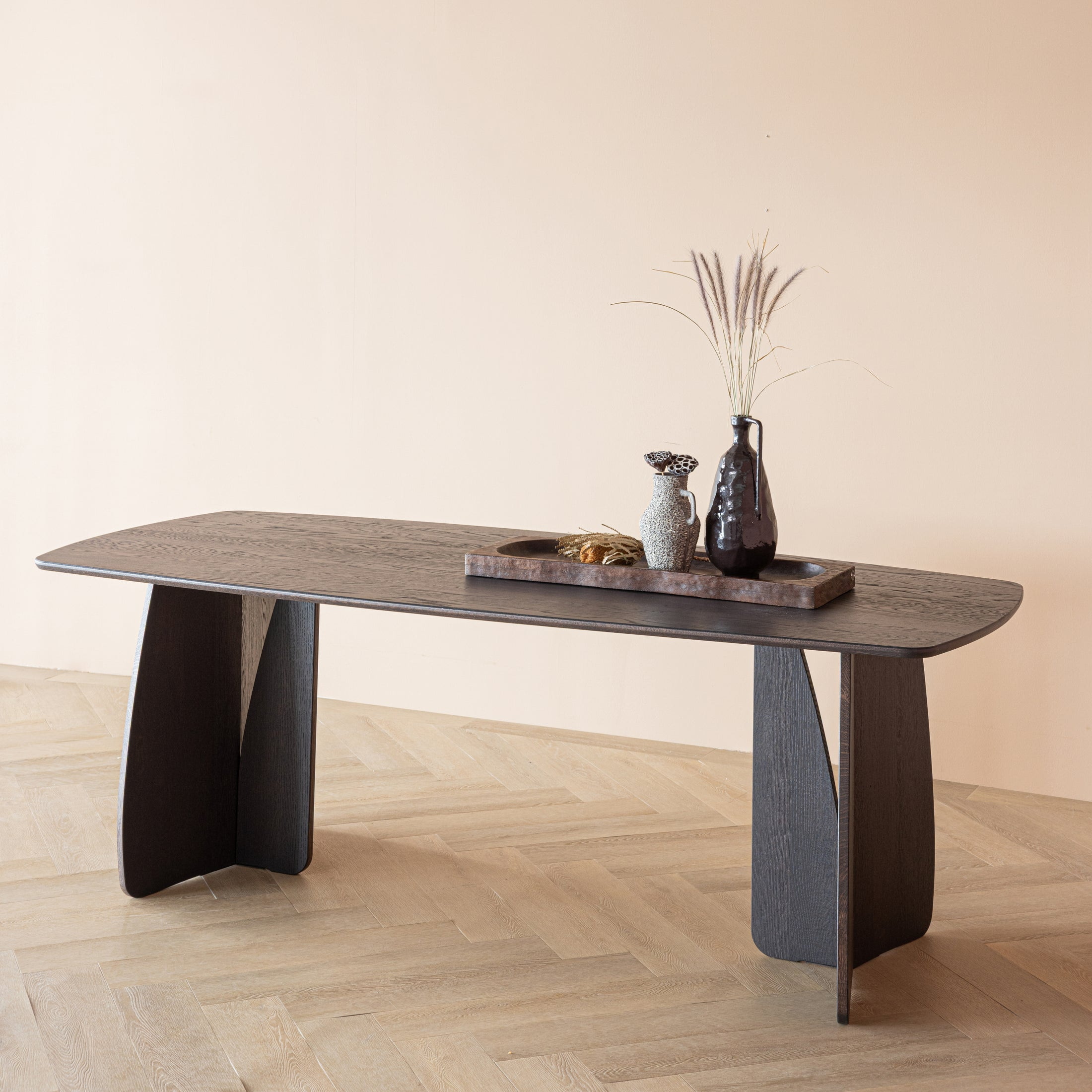 WOOOD Deens Ovale Eettafel Veere Eiken, 220 x 100cm - Mystic Brown - Ovaal