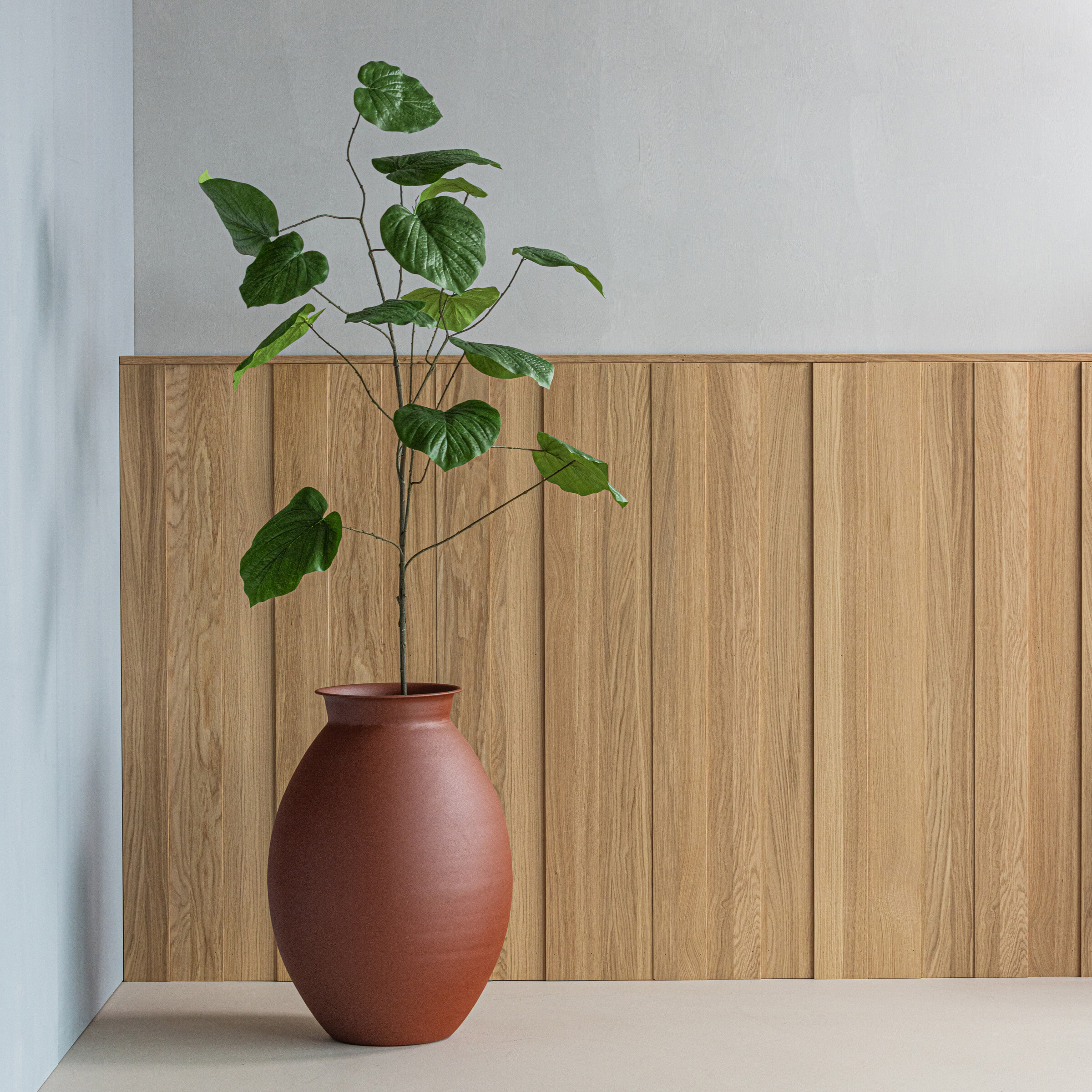 WOOOD Vaas Caro 70cm - Bruin