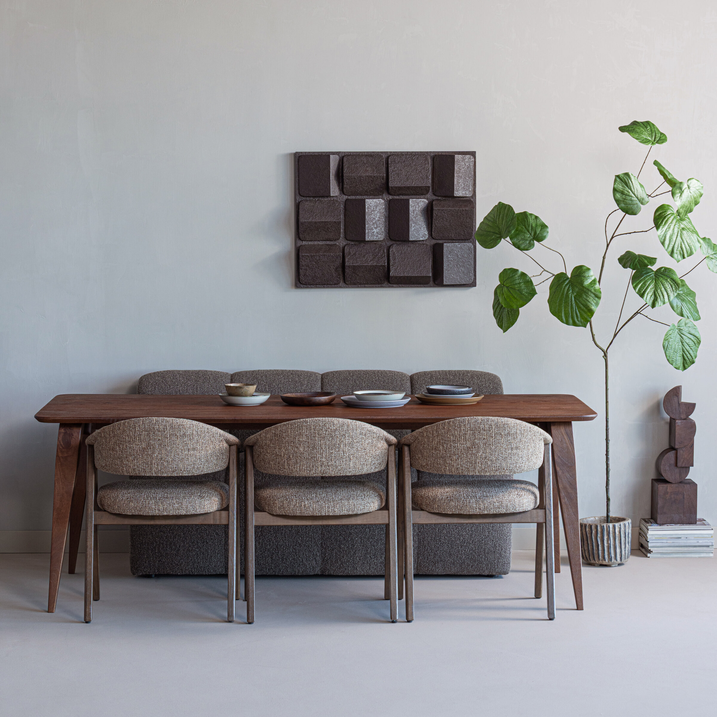 WOOOD Eettafel 'Rubo' Mangohout, 220 x 95cm, kleur Bruin