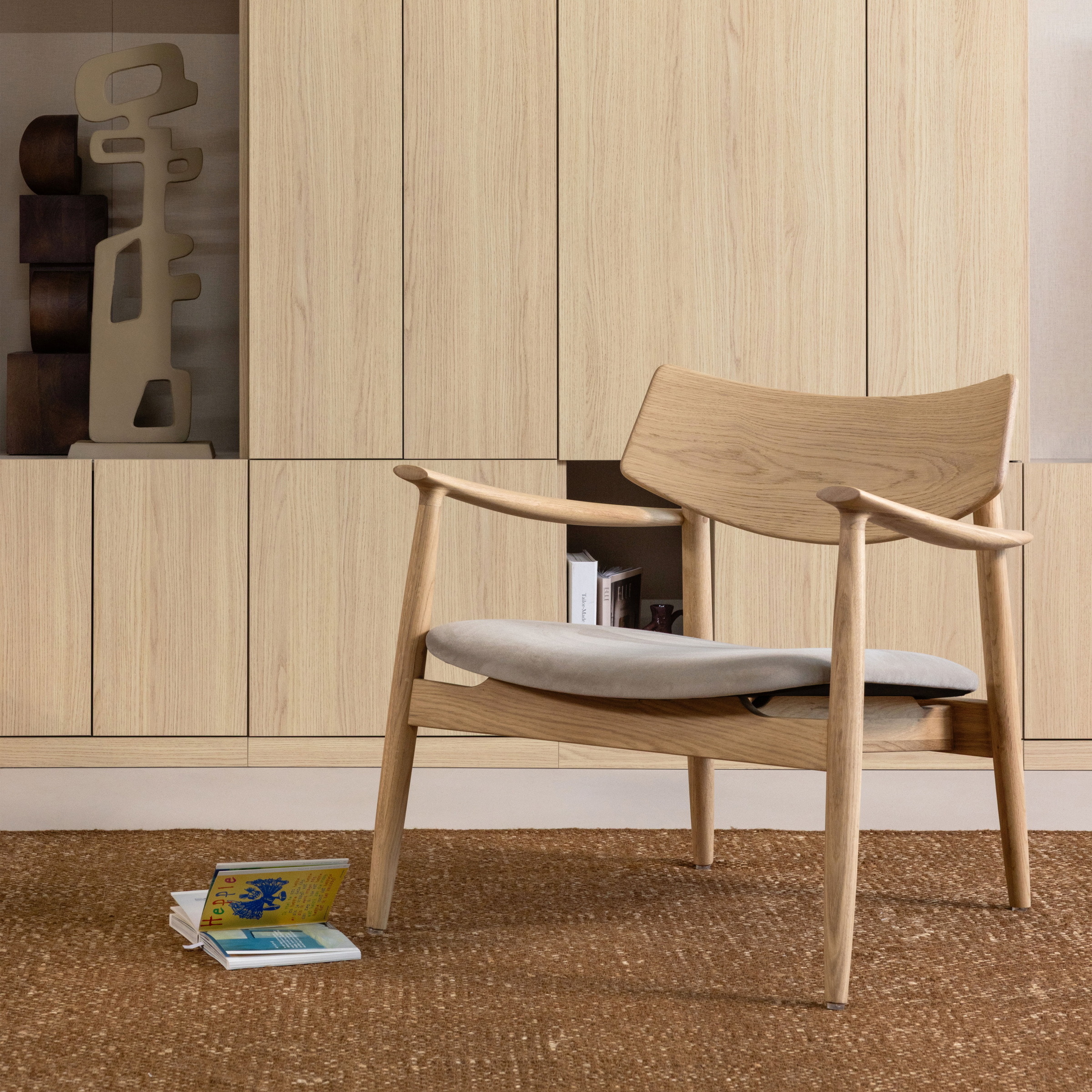 WOOOD Fauteuil Bask Eiken & Velvet - Naturel