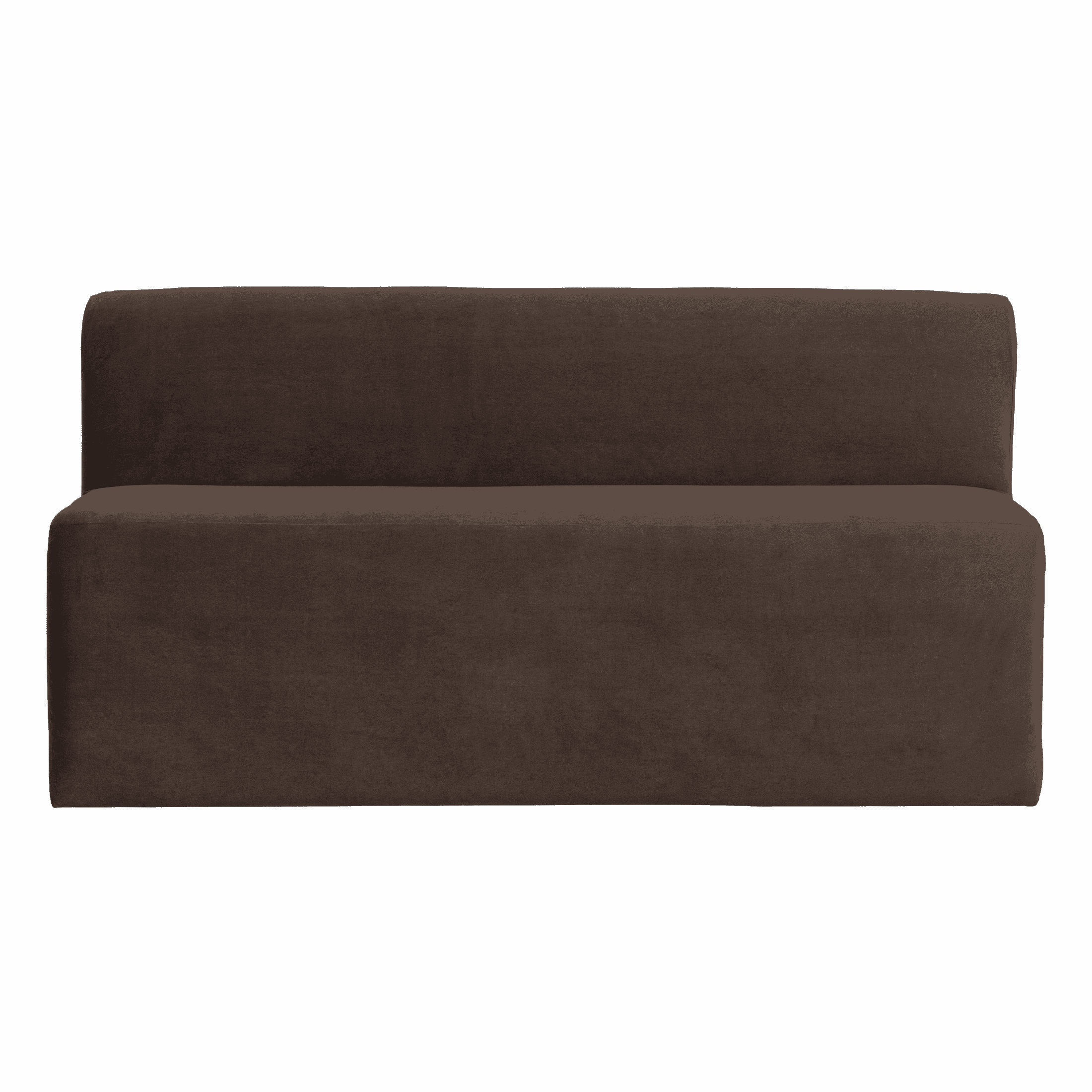 WOOOD Modulaire Eetkamerbank Mojo Base Velvet, 164cm - Donkerbruin
