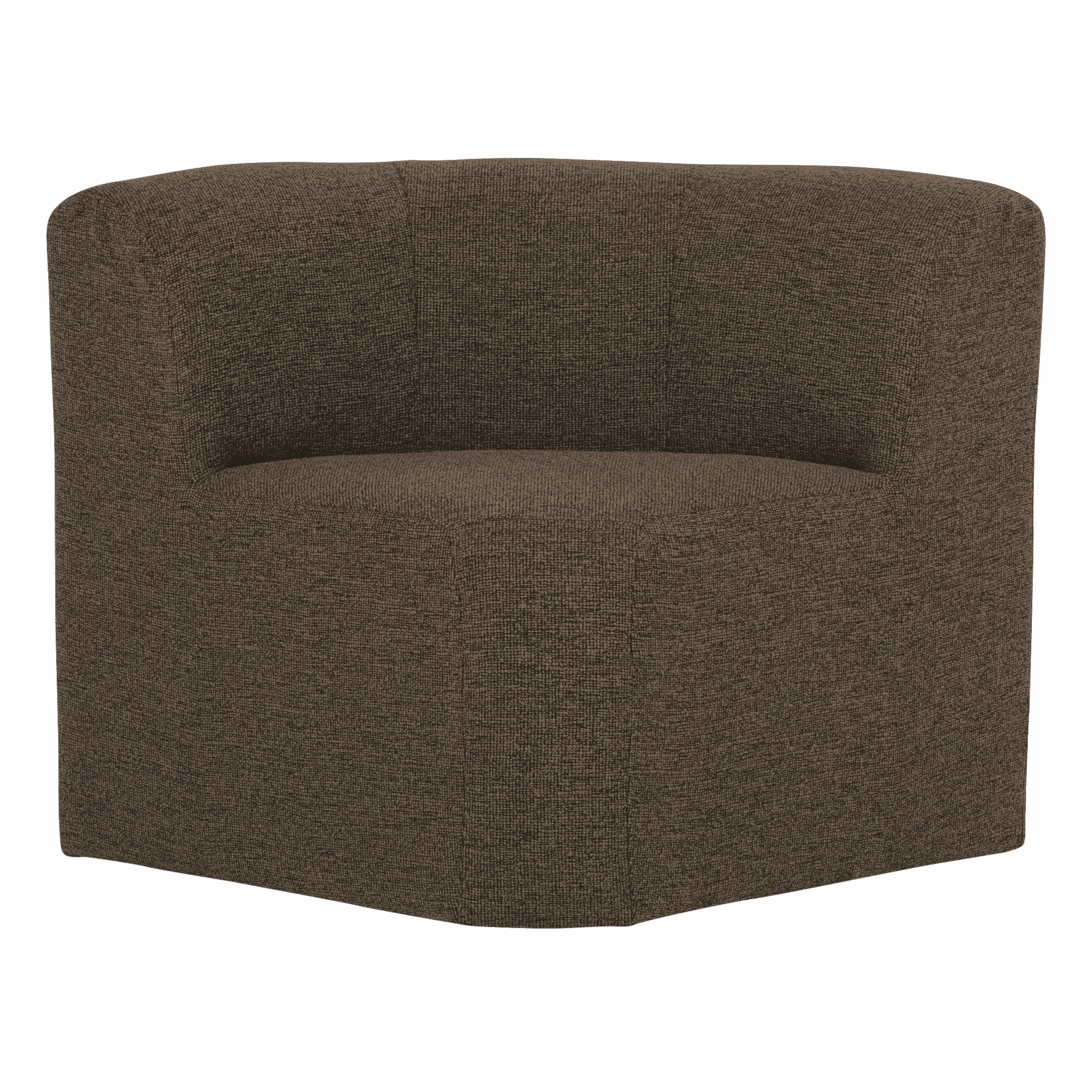 WOOOD Modulaire Eetkamerbank Mojo Base Bouclé, Hoek 80cm - Bruin