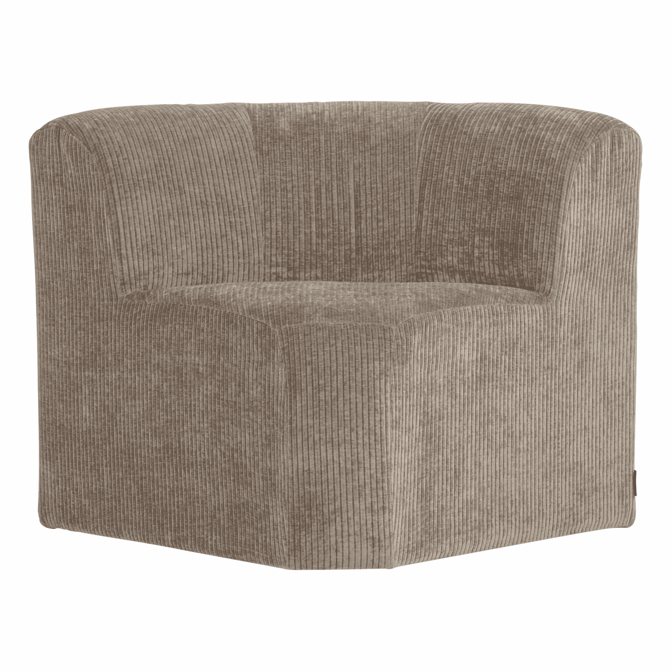 WOOOD Modulaire Eetkamerbank Mojo Base Rib, Hoek 80cm - Donker Zand