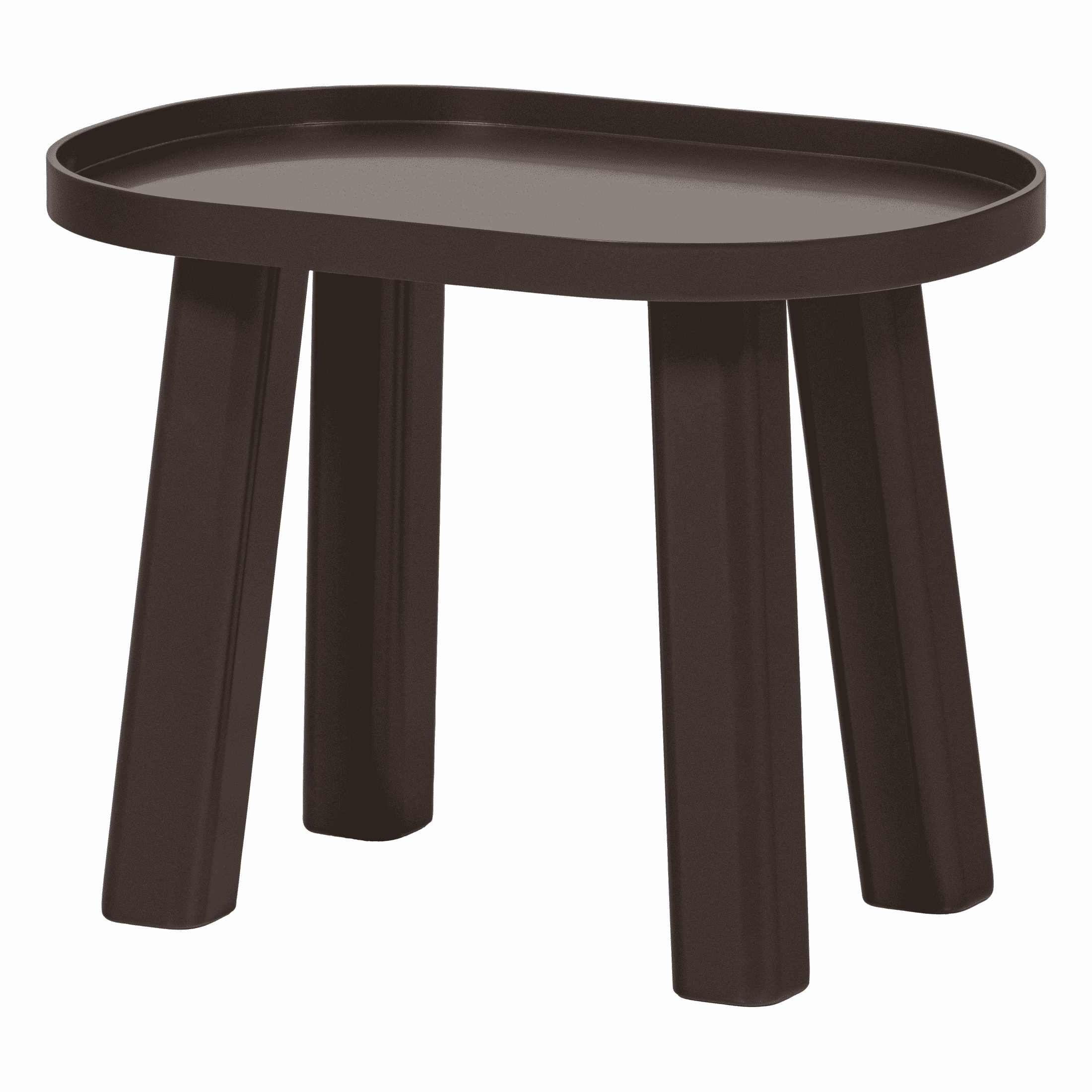 WOOOD Ovale Bijzettafel Mosa 60 x 41cm - Donkerbruin - Ovaal