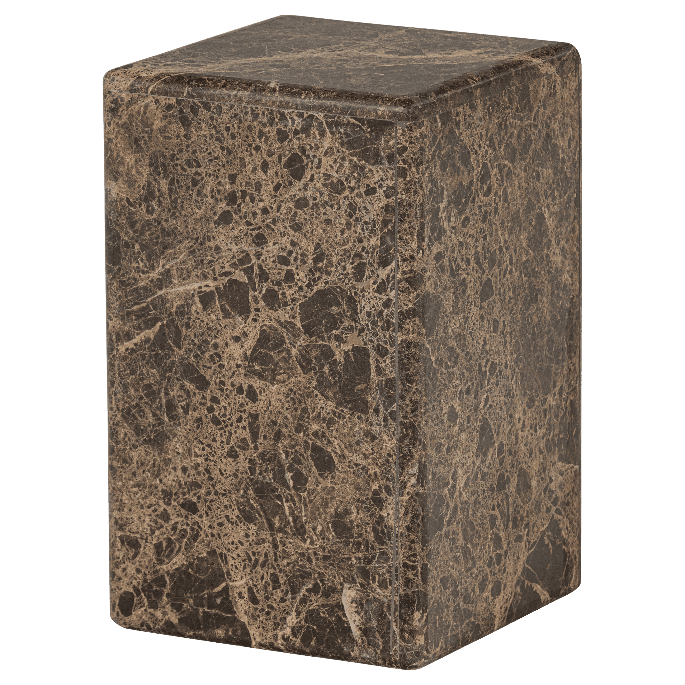 WOOOD Vierkante Bijzettafel Vexa Marmer, 30 x 30cm - Bruin
