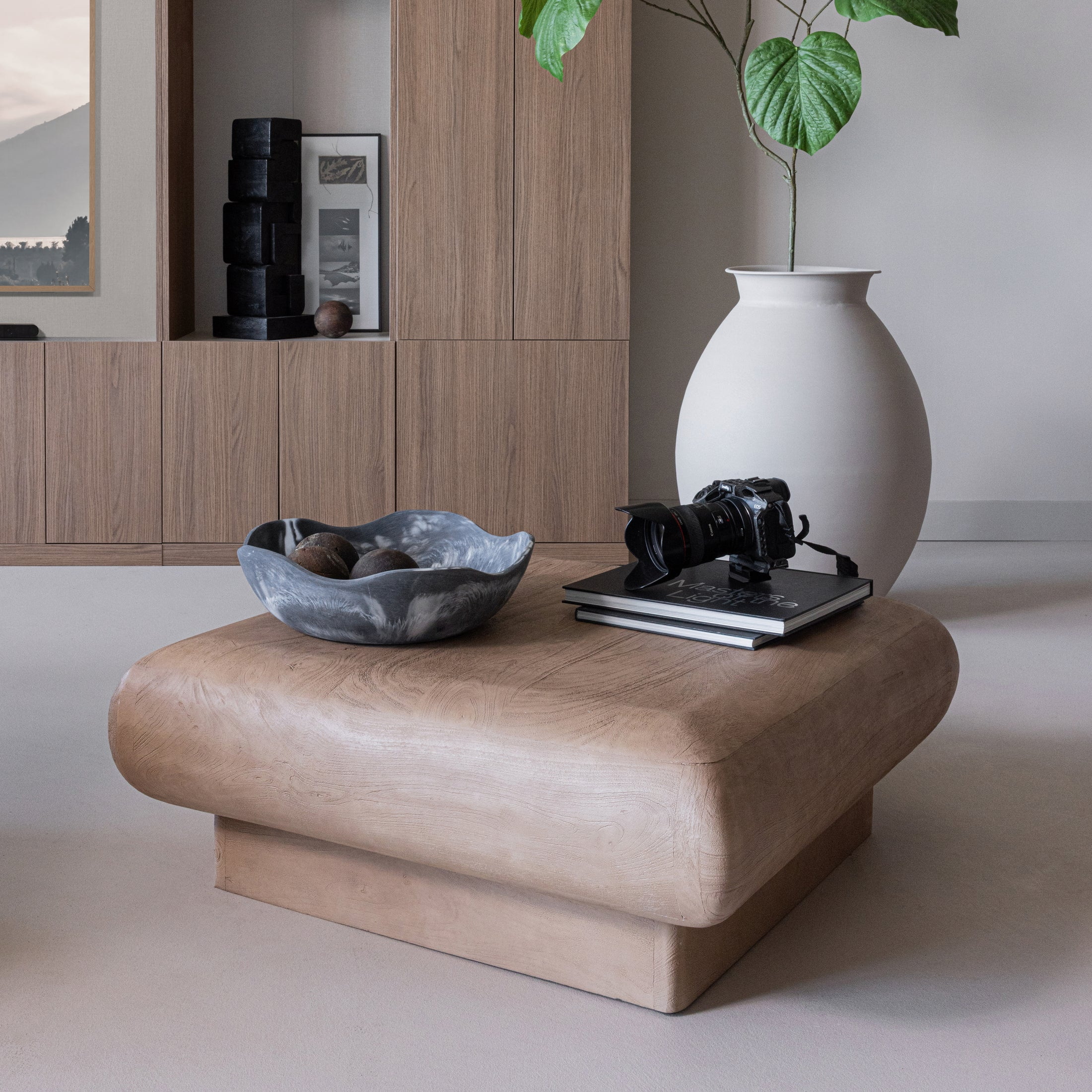 WOOOD Vierkante Salontafel Rimea Mangohout, 80 x 80cm - Lichtbruin
