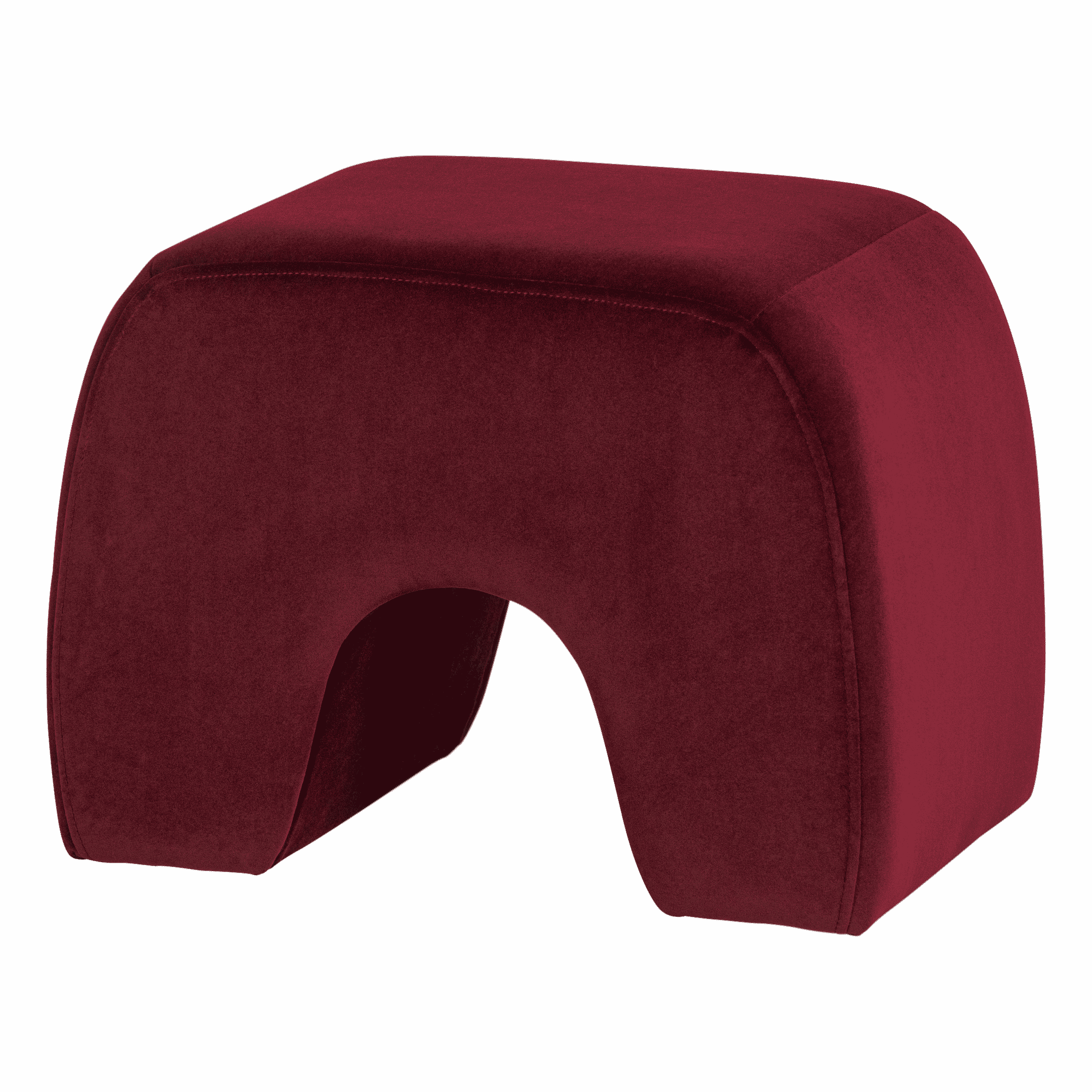 WOOOD Poef Lucen Velvet - Bordeauxrood