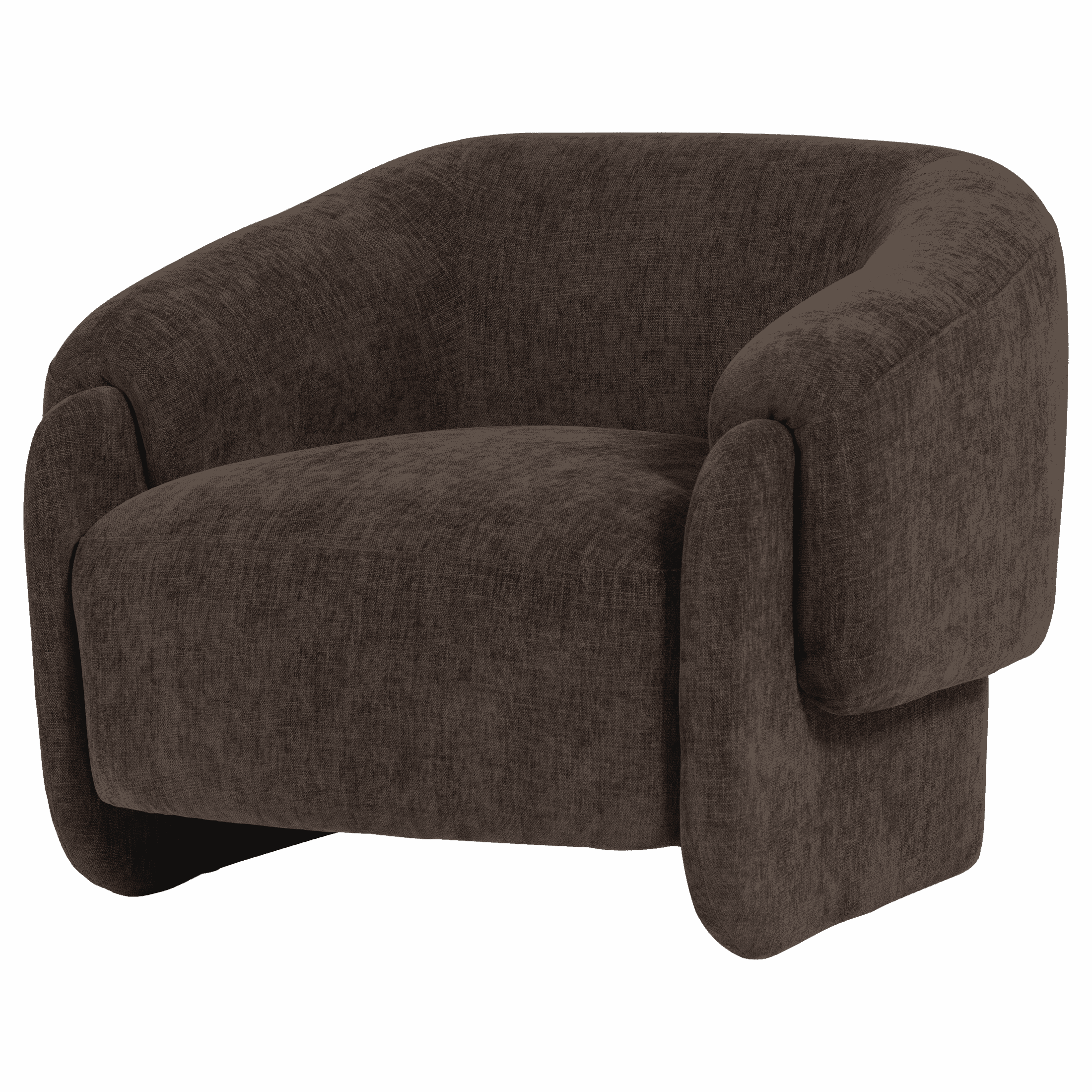 WOOOD Fauteuil Moru Chenille - Donkerbruin