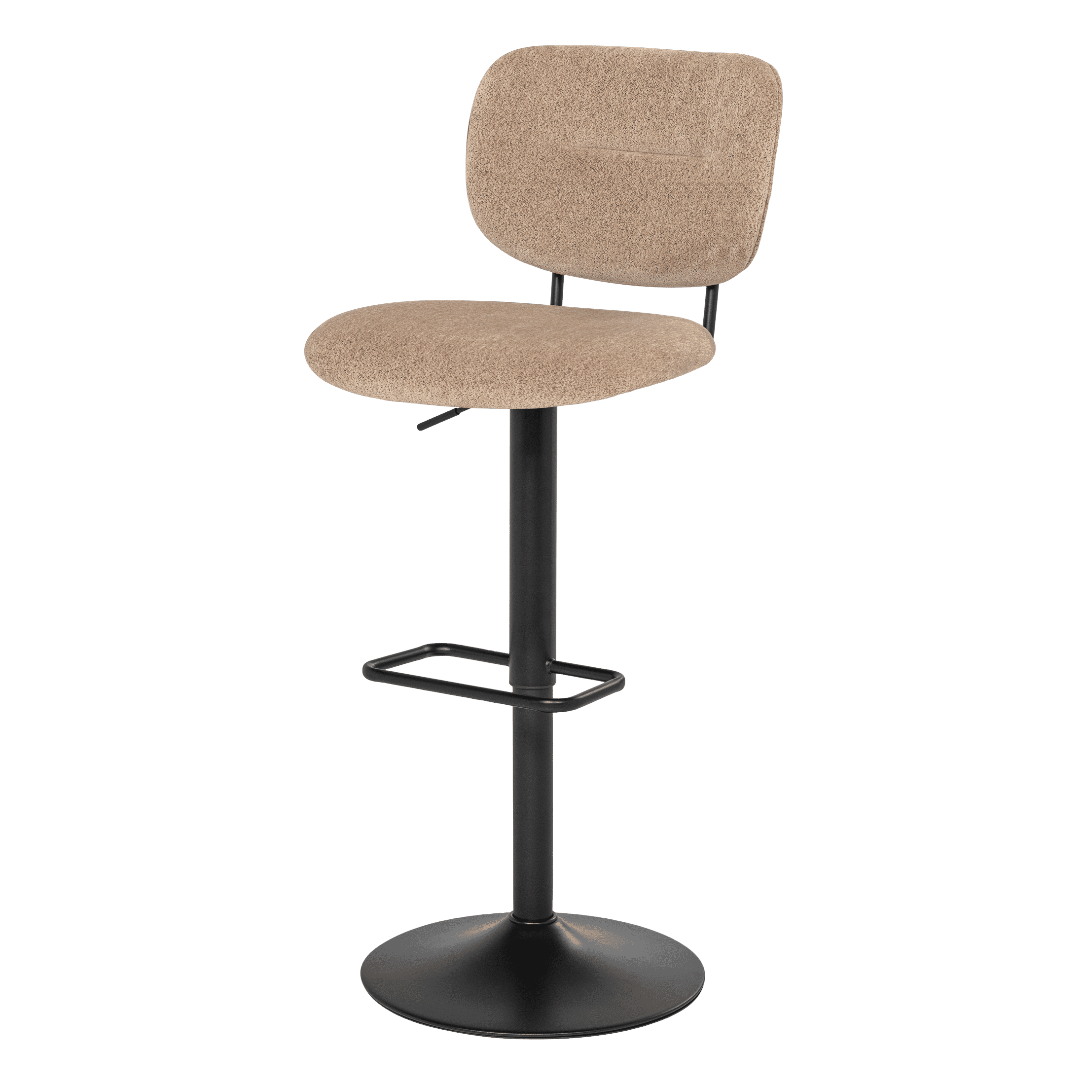 WOOOD Verstelbare Barstoel Brint Chenille - Zand (zithoogte 62-83cm)