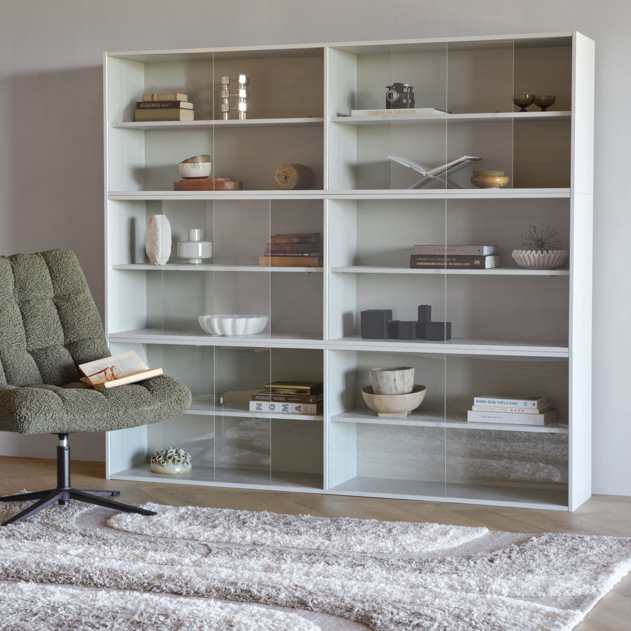 WOOOD Vitrinekast Klink Grenen, 200 x 180cm - Wit
