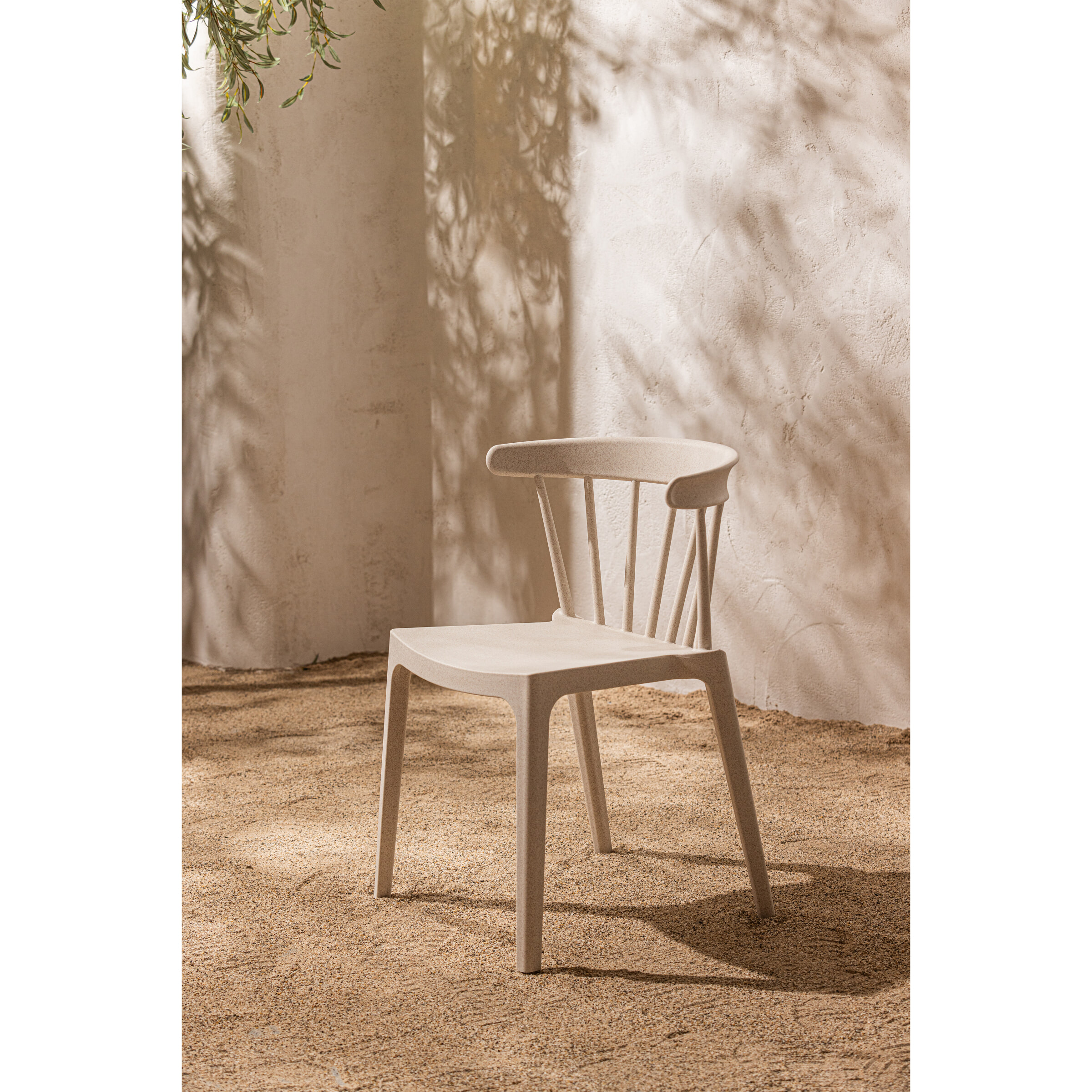 WOOOD Tuin / Eetkamerstoel 'Bliss' kleur Off White Melange
