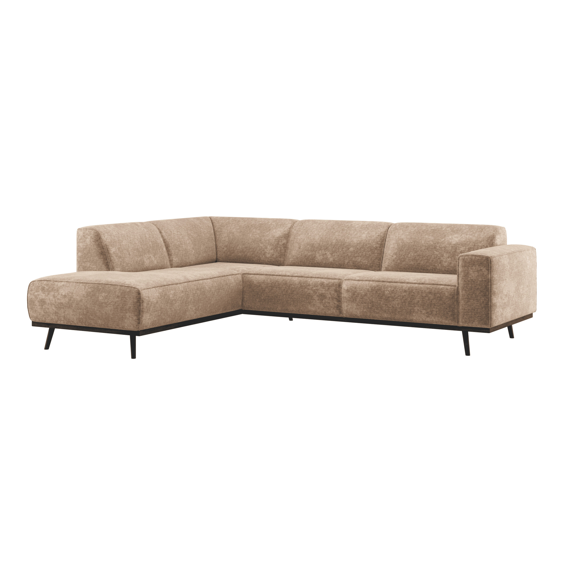 WOOOD Hoekbank 'Statement' Velvet Chenille, kleur Taupe
