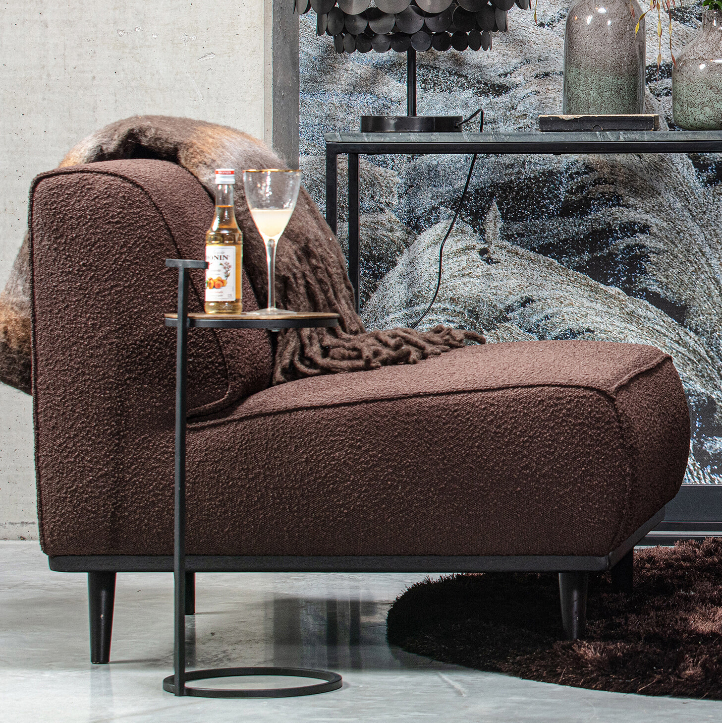 BePureHome Fauteuil 'Statement' Bouclé, kleur Coffee BePureHome Fauteuil 'Statement' Bouclé, kleur Coffee