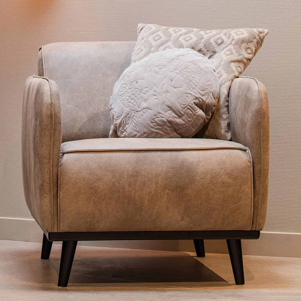 BePureHome Fauteuil 'Statement' kleur Elephant Skin BePureHome Fauteuil 'Statement' kleur Elephant Skin