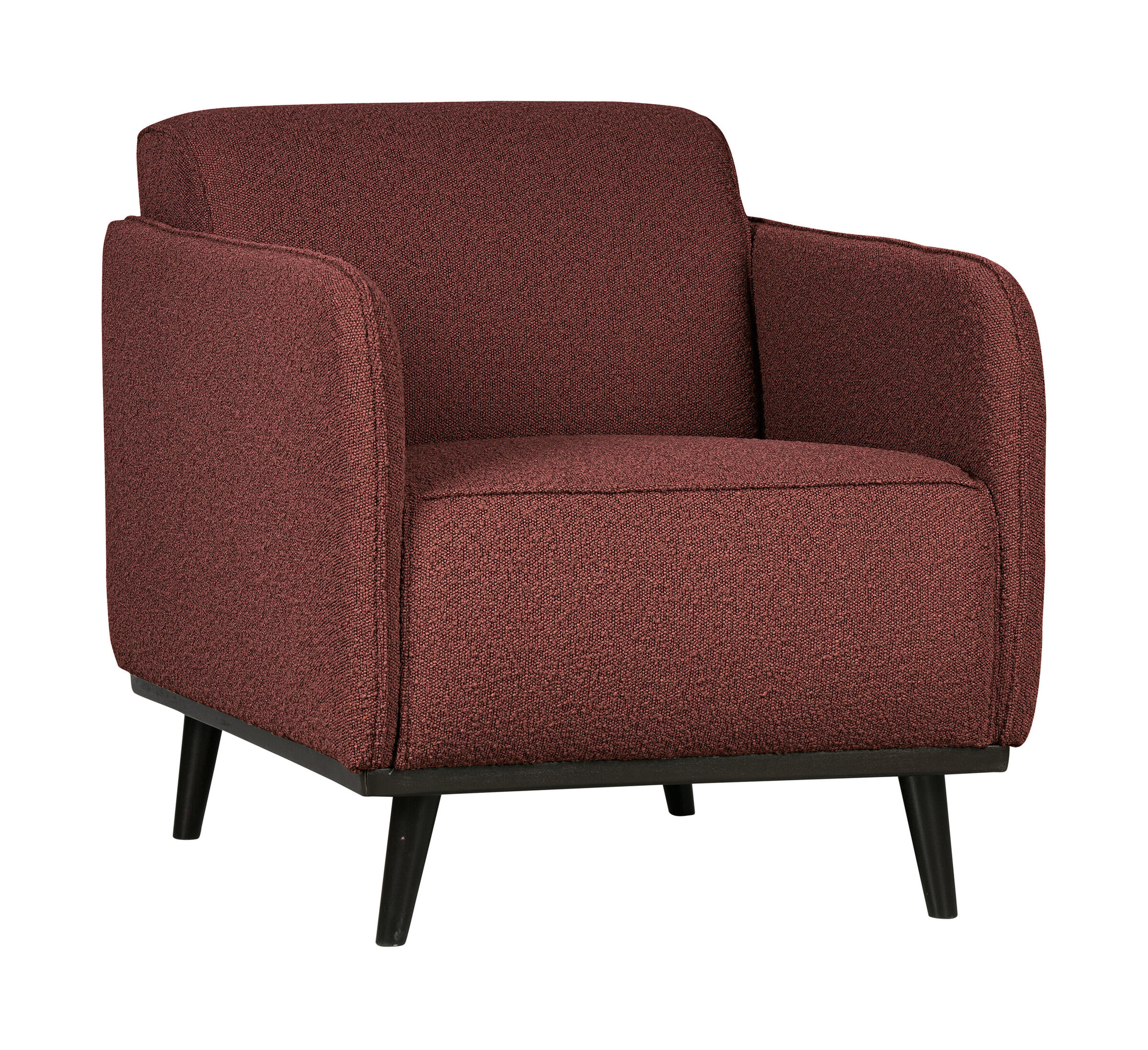 WOOOD Fauteuil 'Statement' Met arm, Bouclé, kleur Chestnut