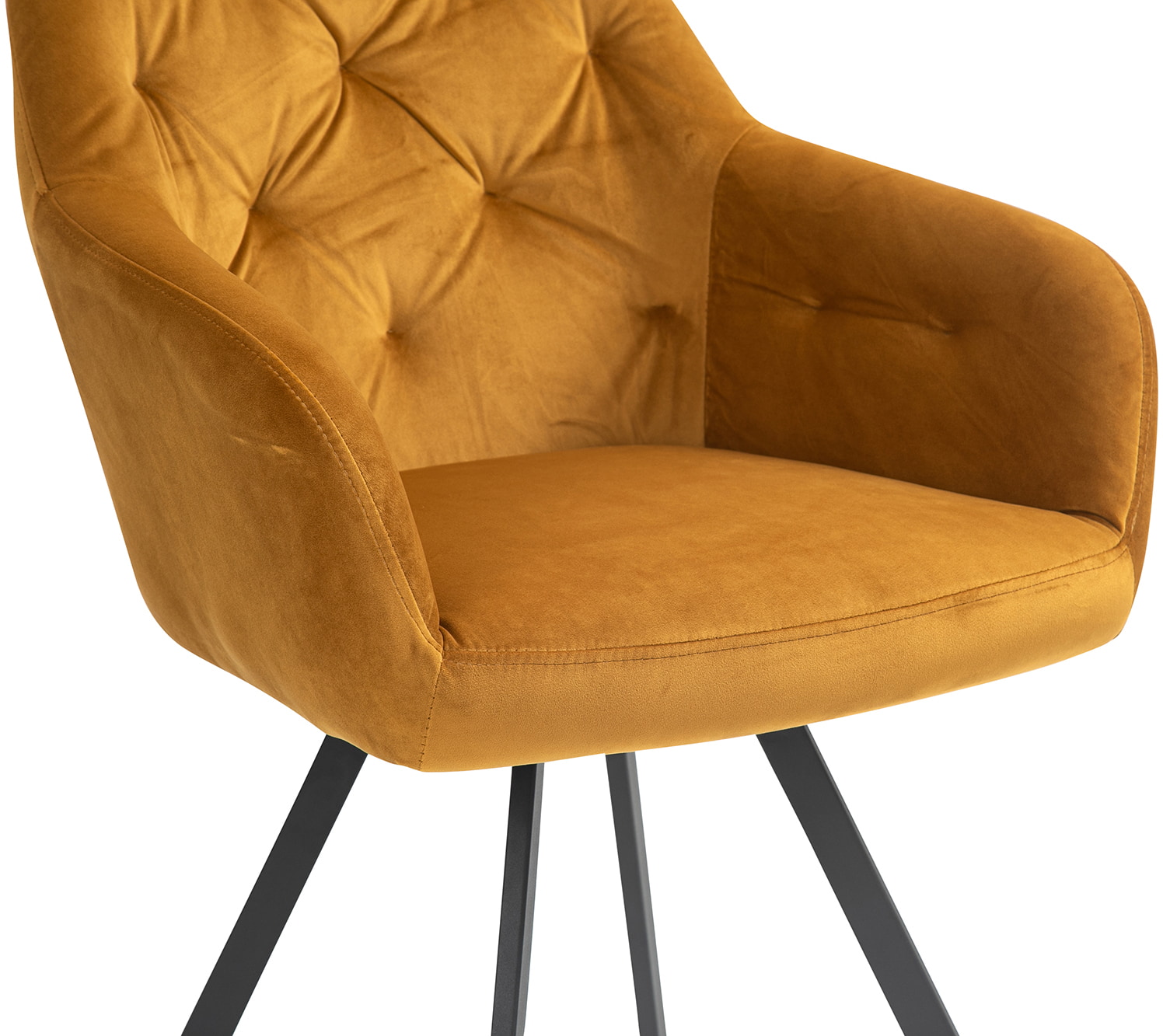 Artistiq Eetkamerstoel 'Romeo' Velvet, kleur geel