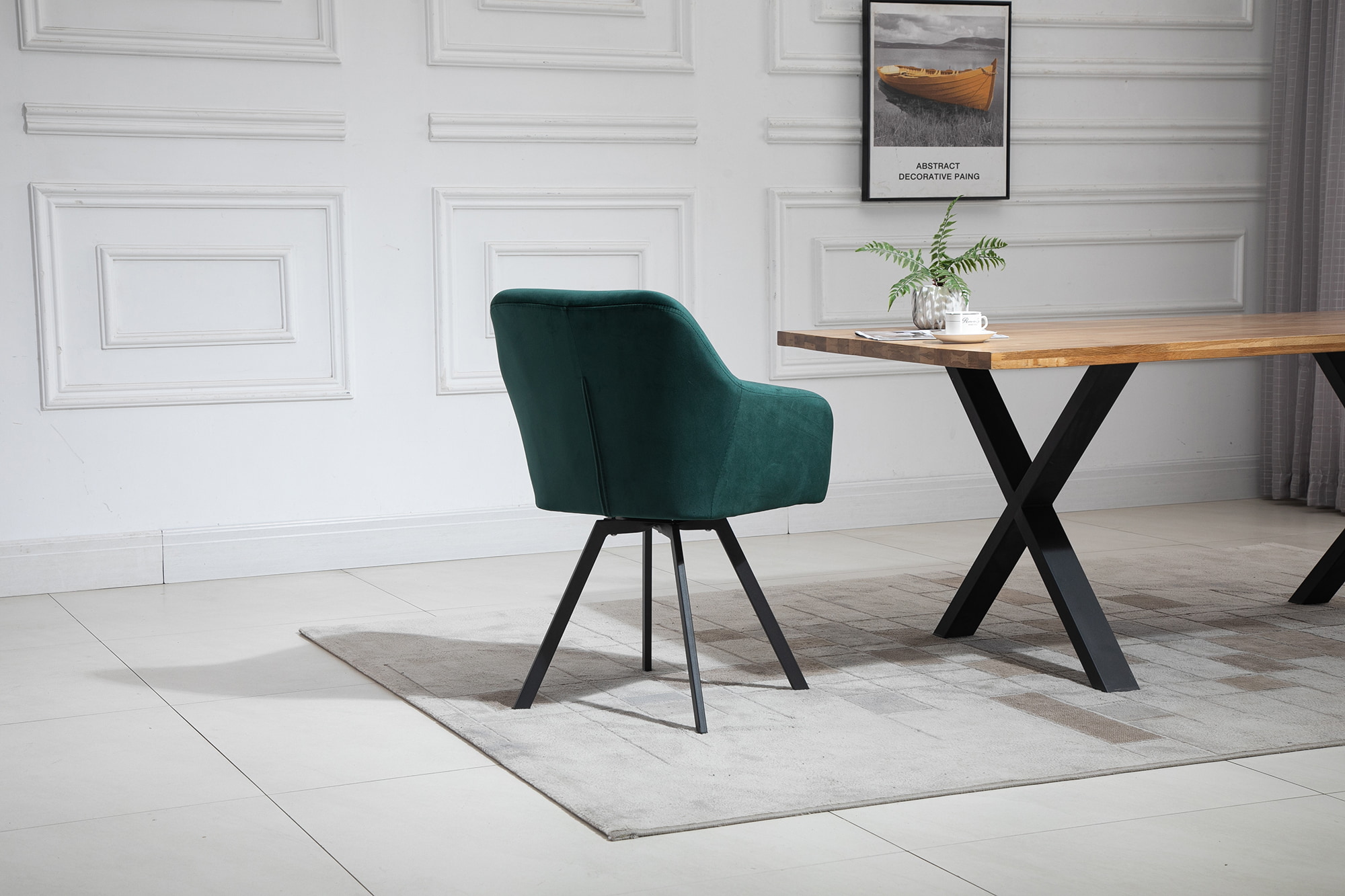 Artistiq Eetkamerstoel 'Romeo' Velvet, kleur groen