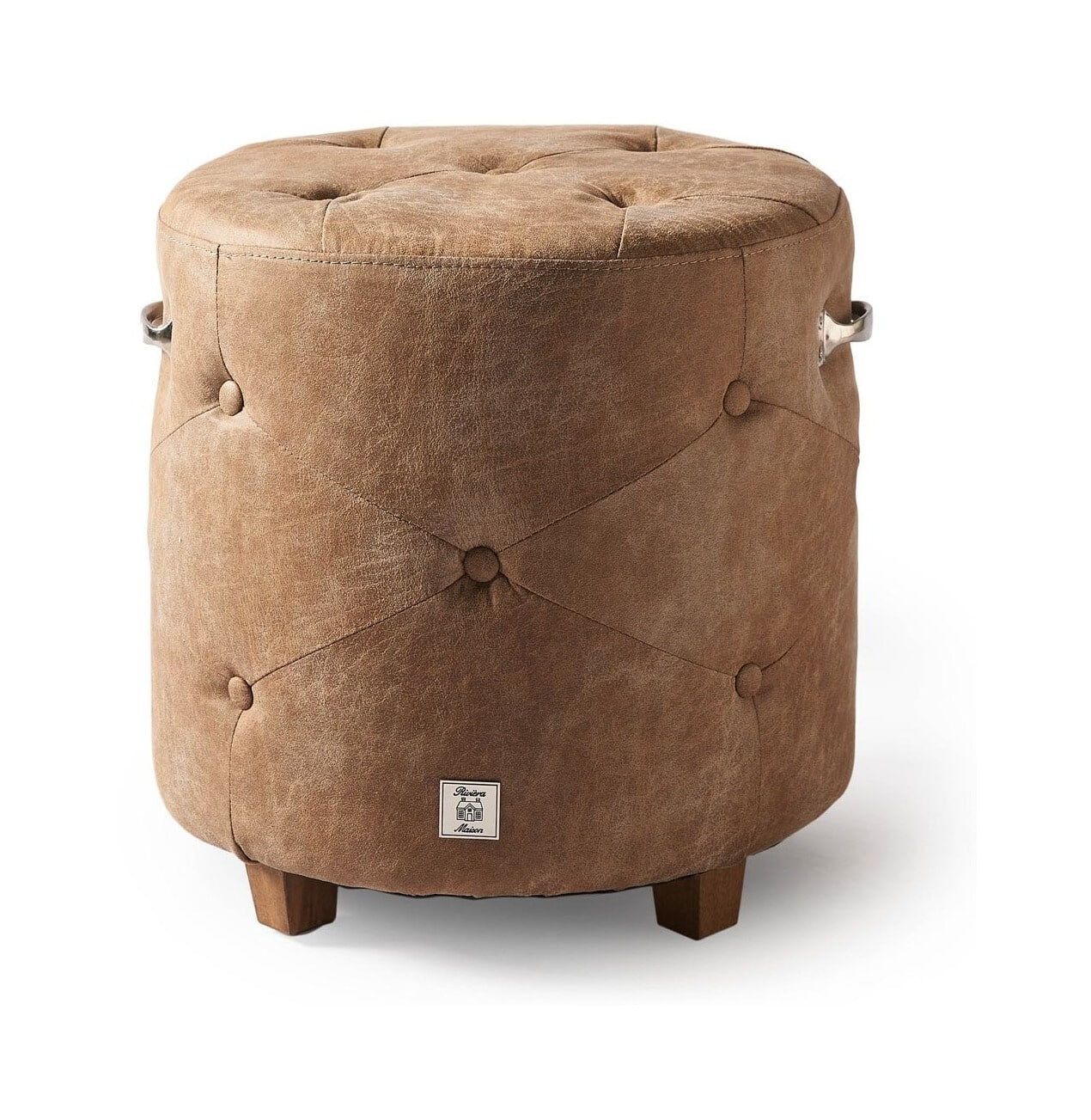 Rivièra Maison Poef 'Bowery' Pellini, kleur Camel