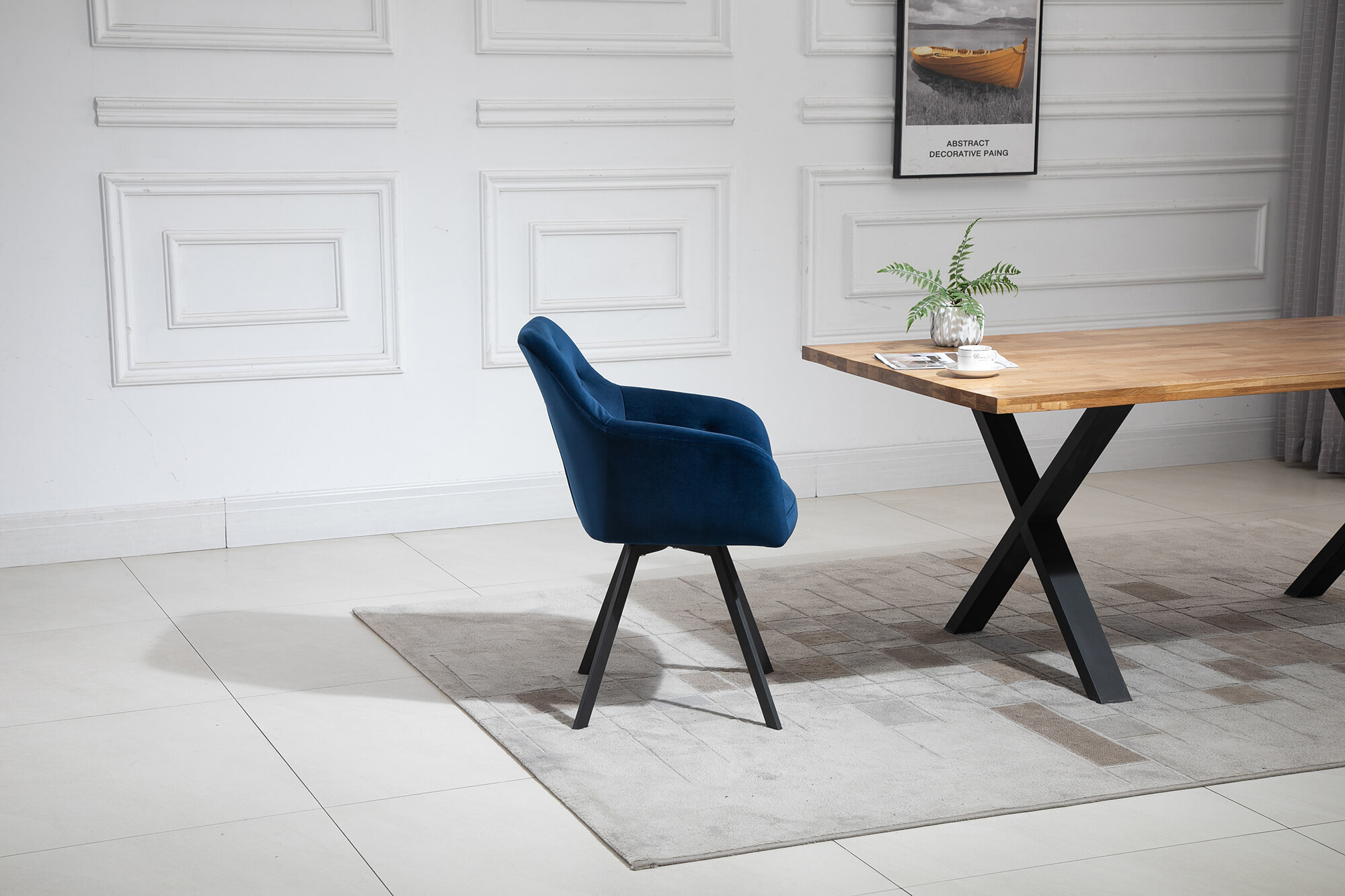 Artistiq Eetkamerstoel 'Romeo' Velvet, kleur blauw