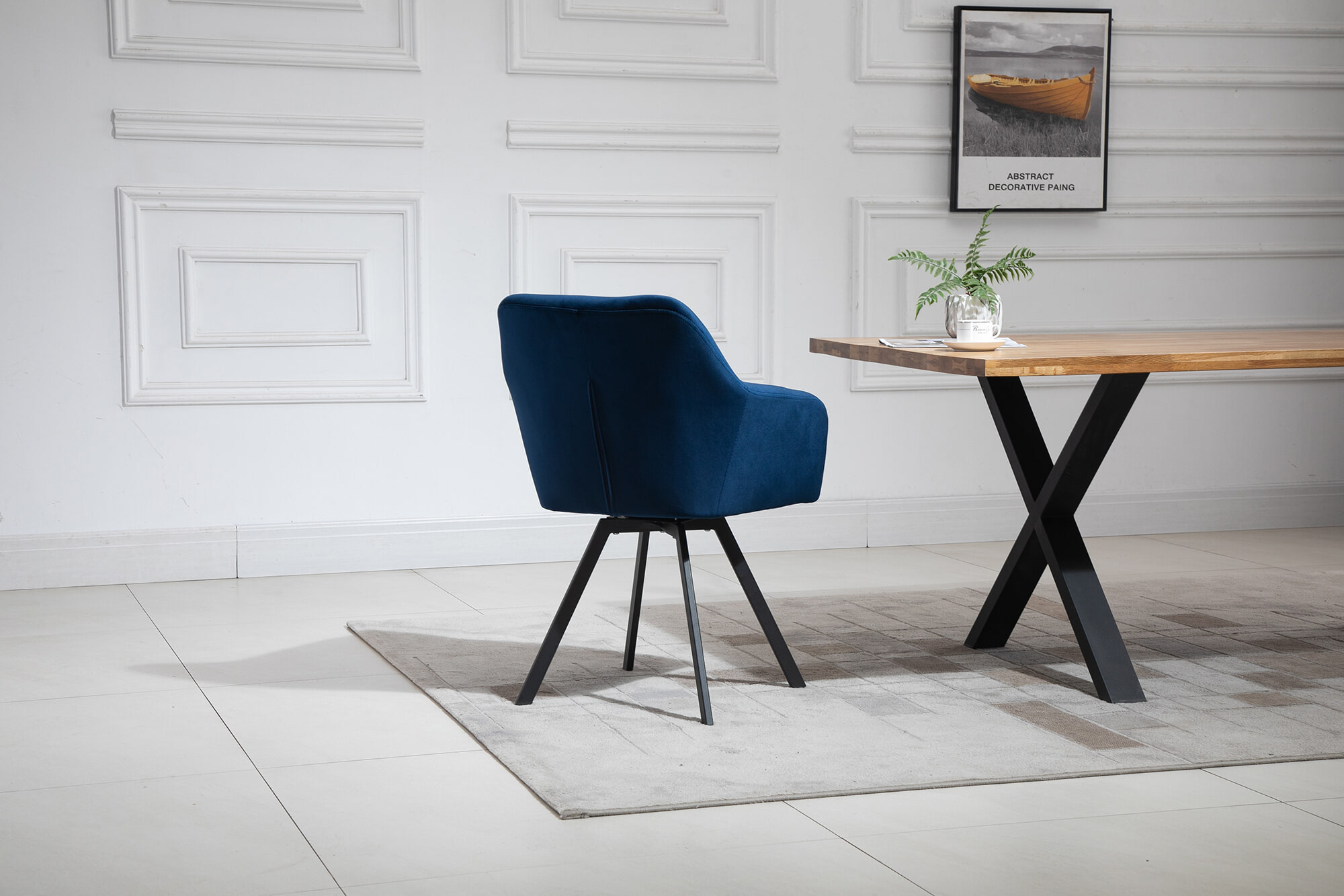 Artistiq Eetkamerstoel 'Romeo' Velvet, kleur blauw