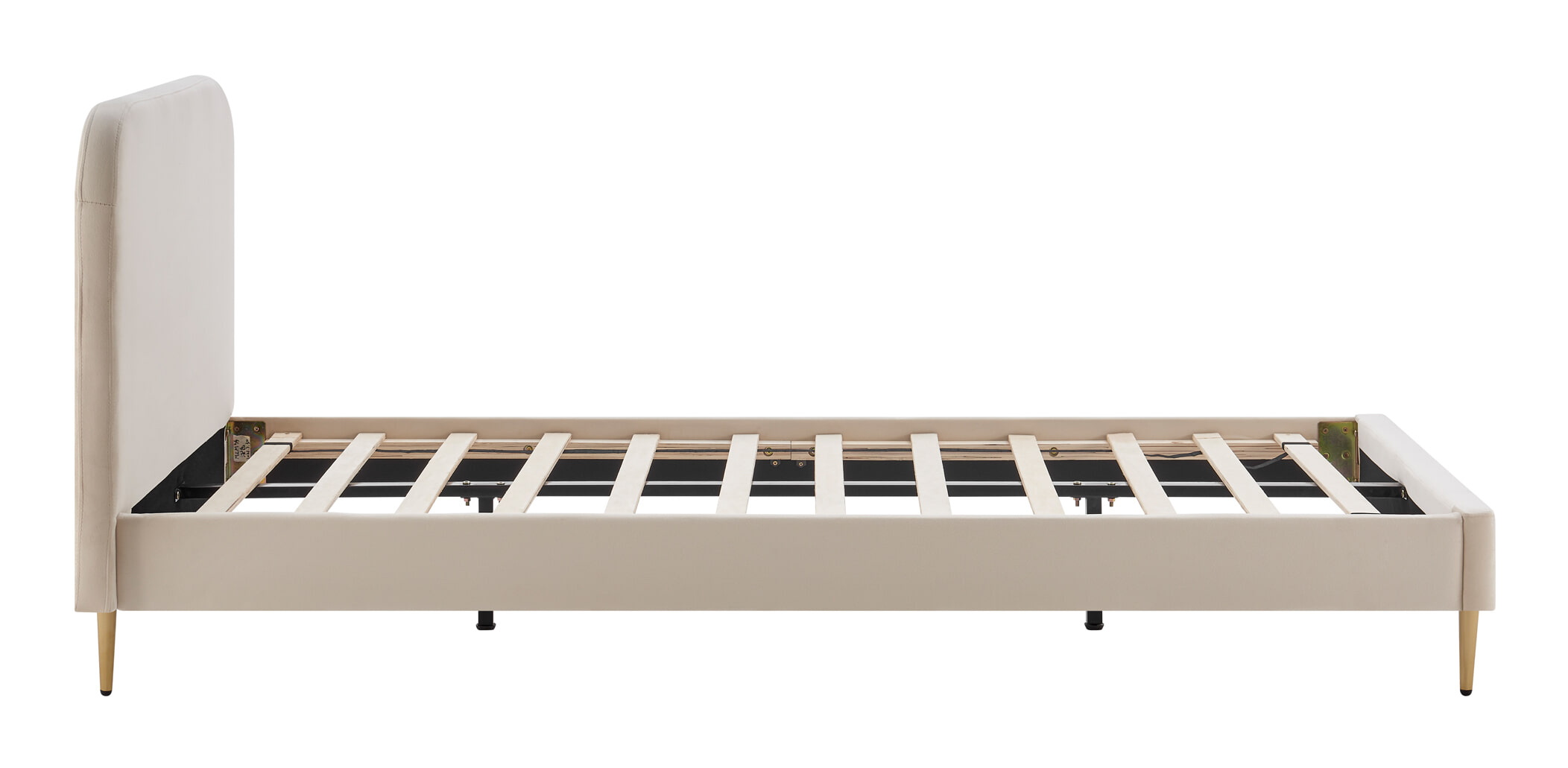 Artistiq Bed 'Federico' Velvet, 90 x 200cm, kleur beige
