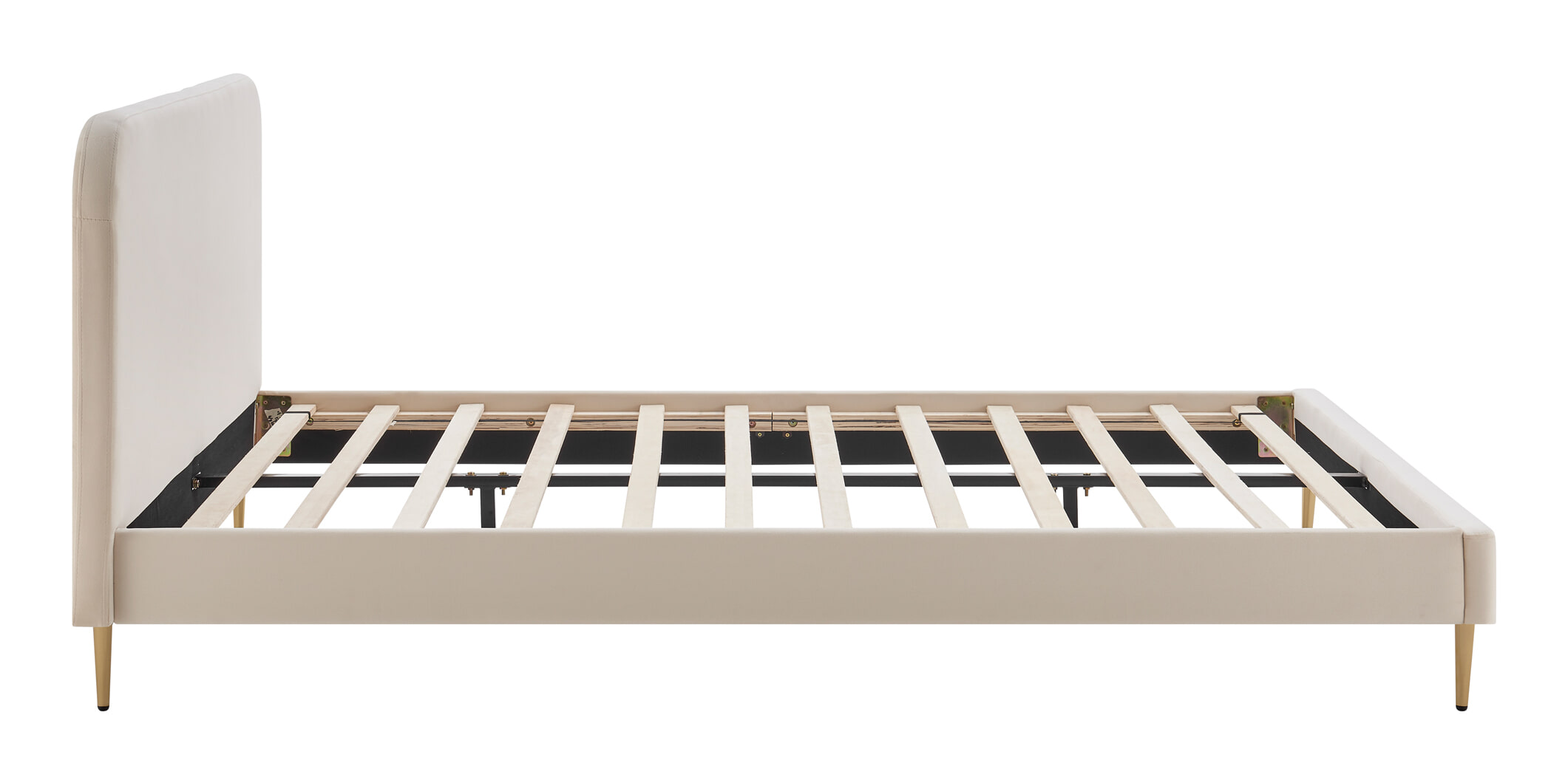 Artistiq Bed 'Federico' Velvet, 140 x 200cm, kleur beige
