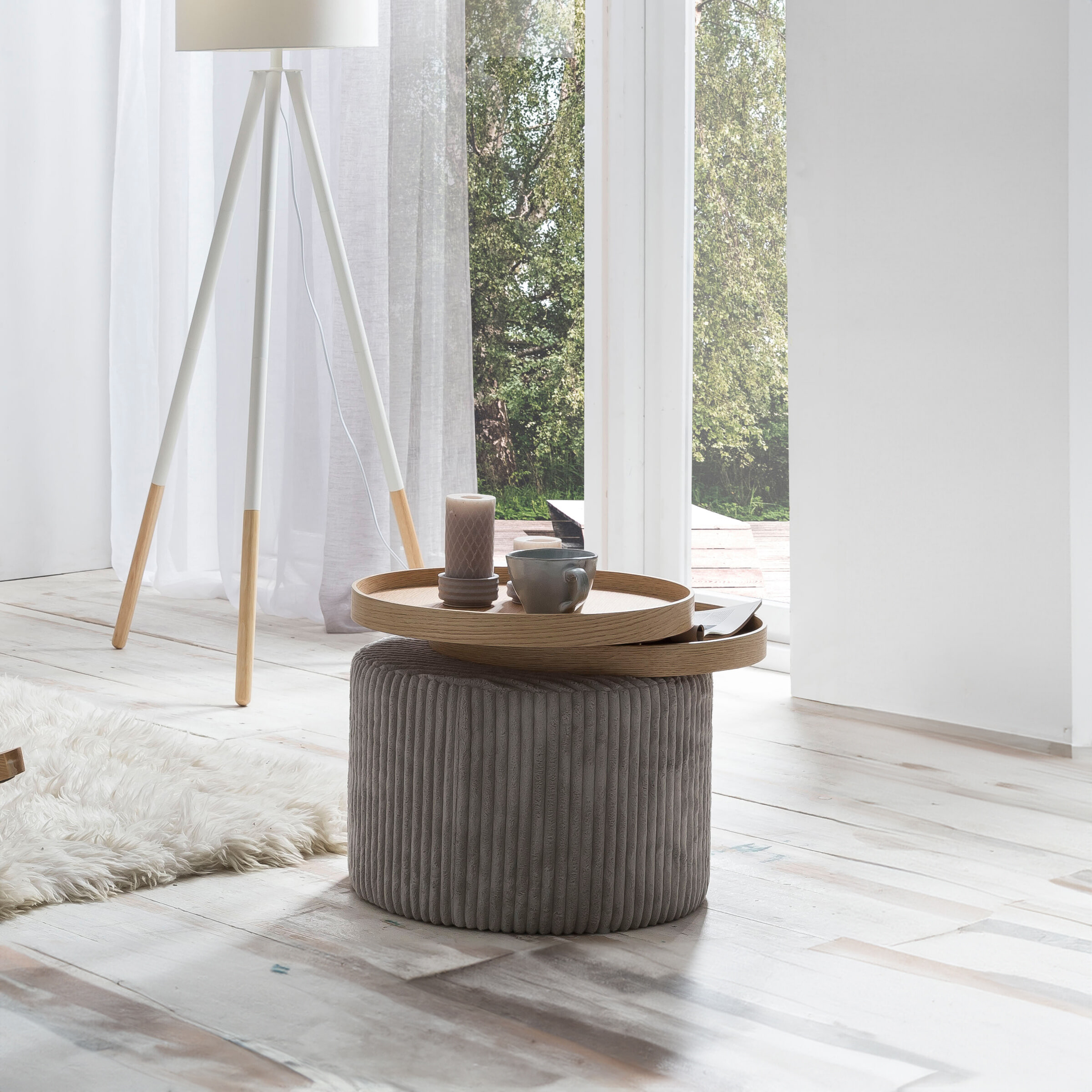 Artistiq Bijzettafel Maddy 50cm - Grijs - Rond