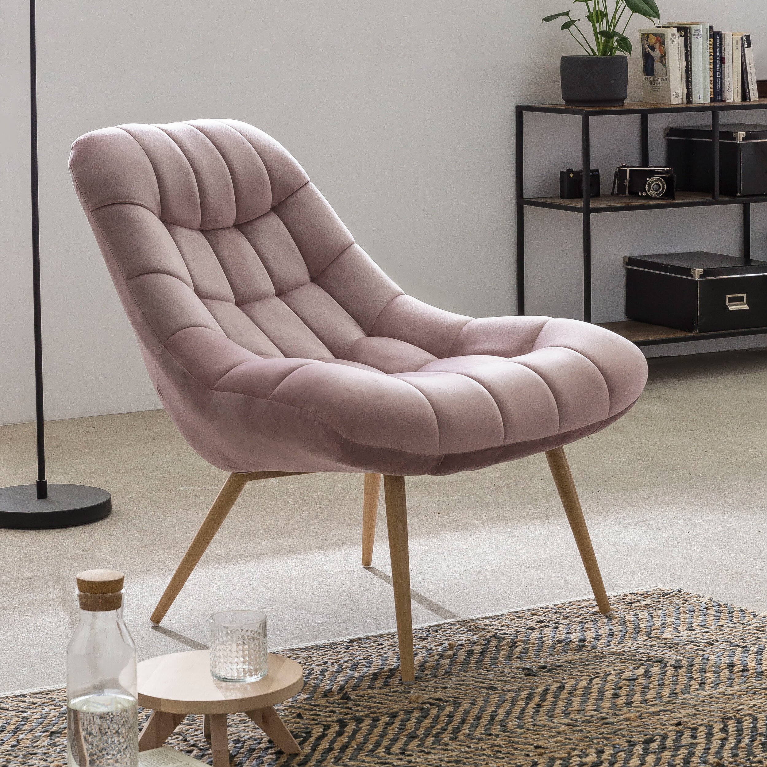 Artistiq Fauteuil 'Jurre' Velvet, kleur Roze