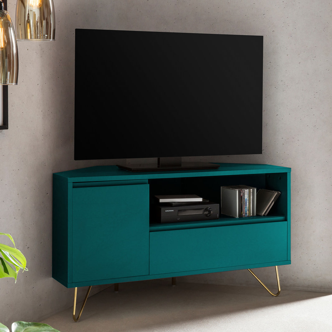 Artistiq Hoek-TV-meubel 'Carles', 100cm, kleur Blauw
