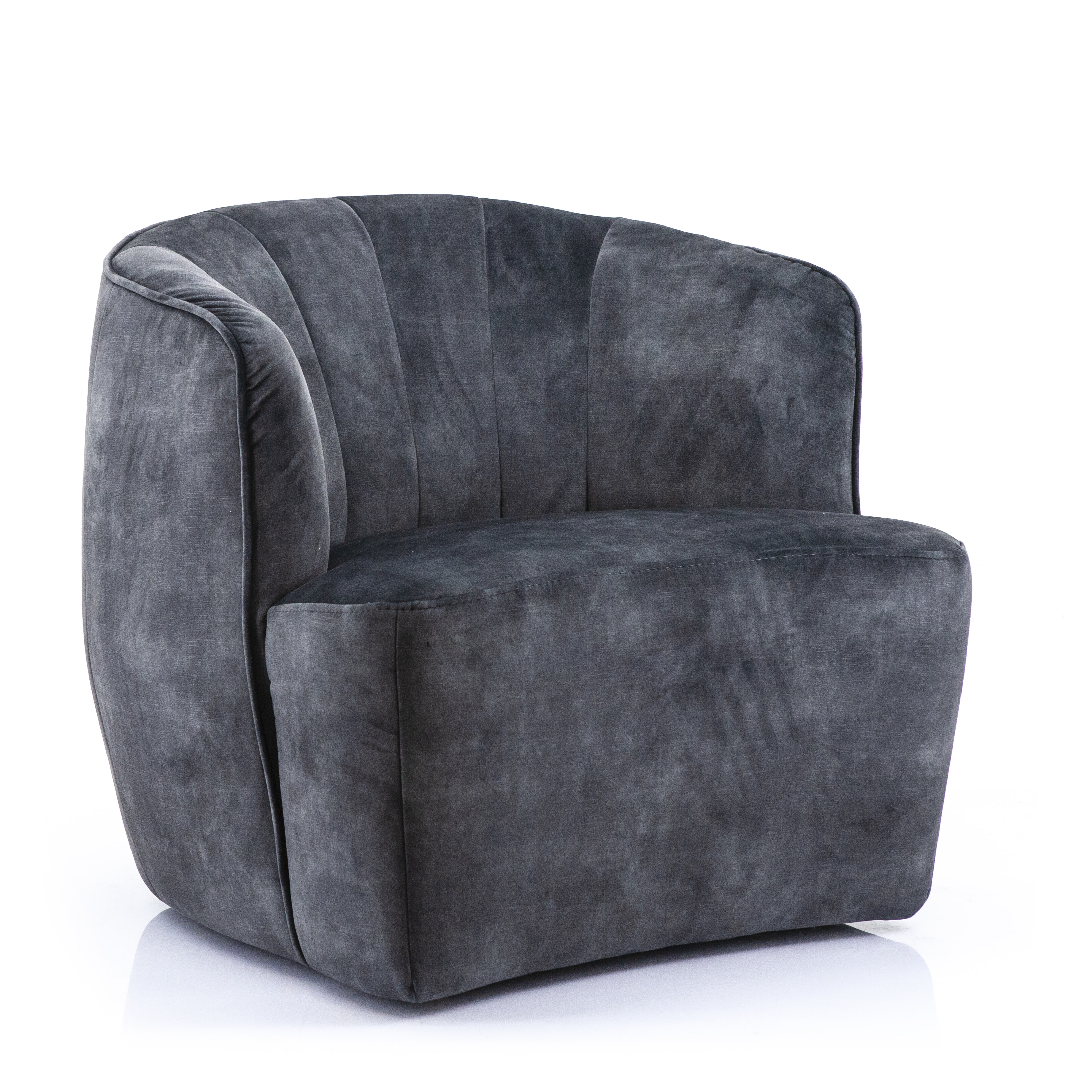 Eleonora Fauteuil 'Michelle' Velours, kleur Antraciet Eleonora Fauteuil 'Michelle' Velours, kleur Antraciet