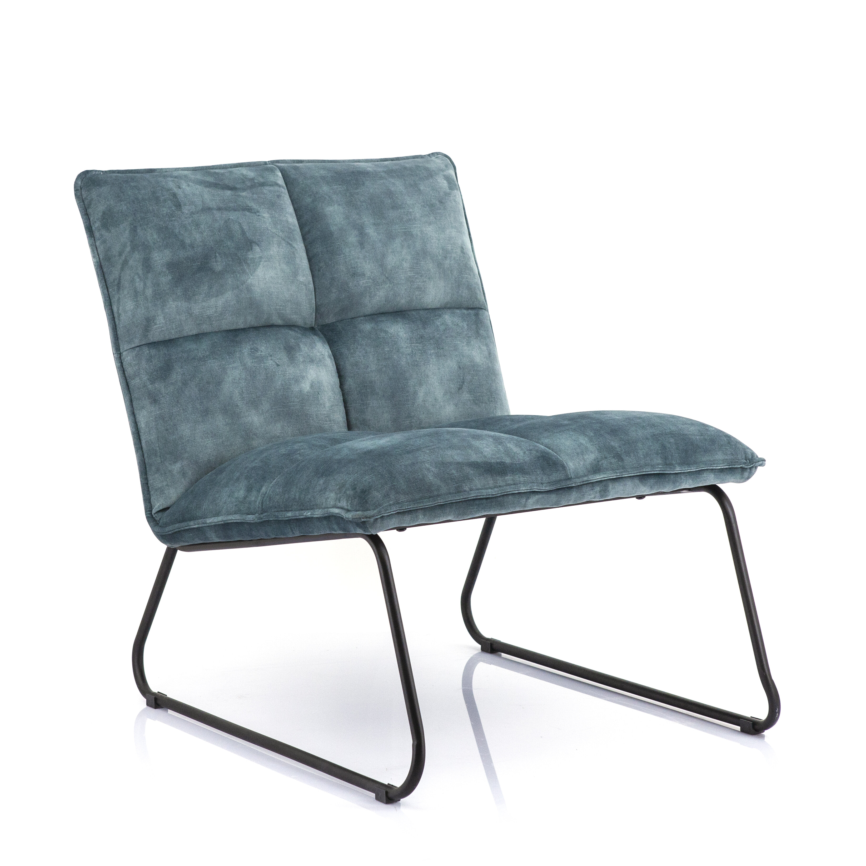 Eleonora Fauteuil 'Ruby' Velours, kleur Blauw Eleonora Fauteuil 'Ruby' Velours, kleur Blauw