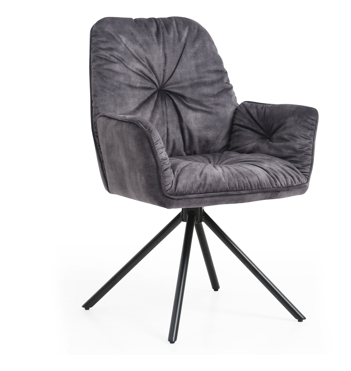 Artistiq Eetkamerstoel 'Gadi' Velvet, kleur Zwart