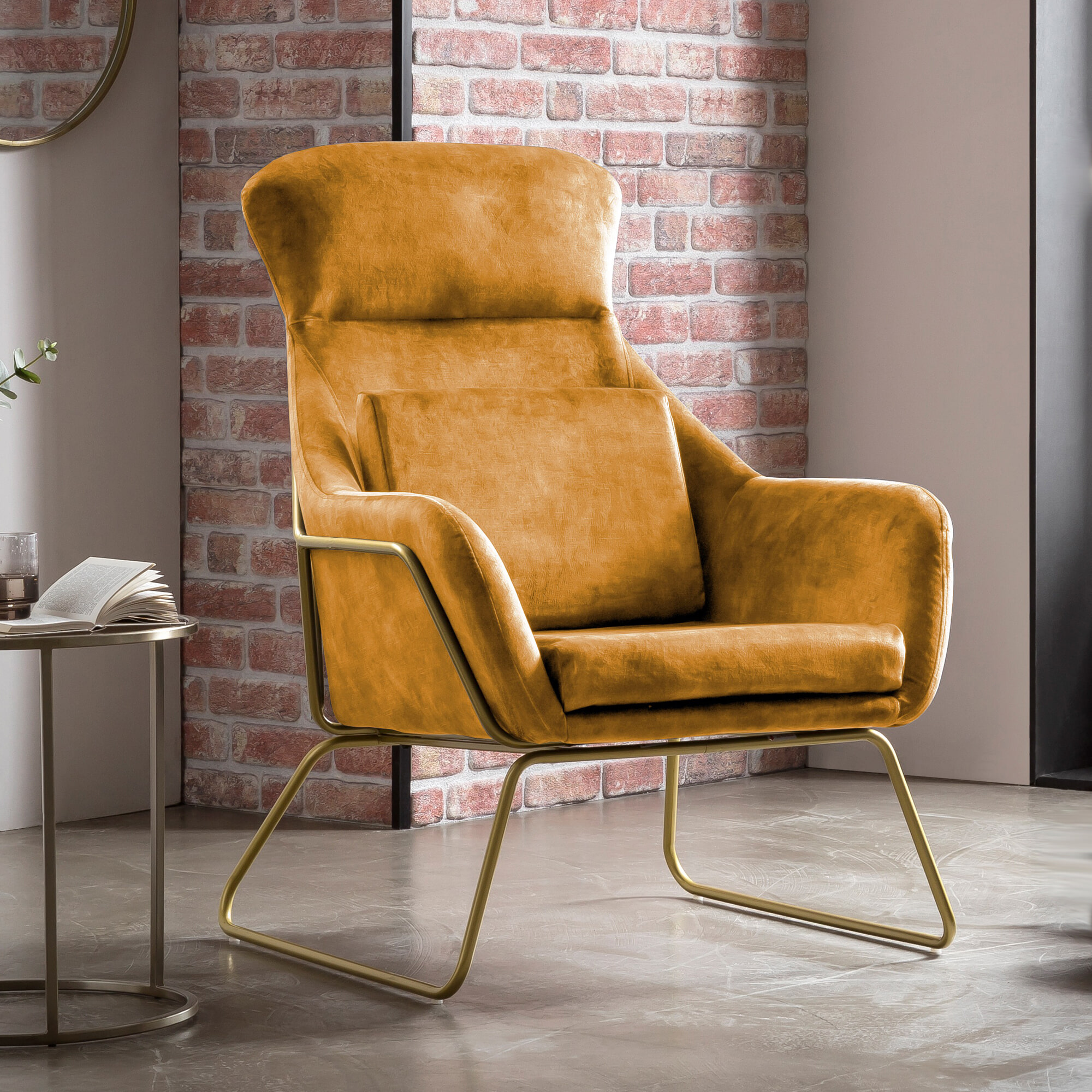 Artistiq Fauteuil 'Phelipe' Velvet, kleur goud