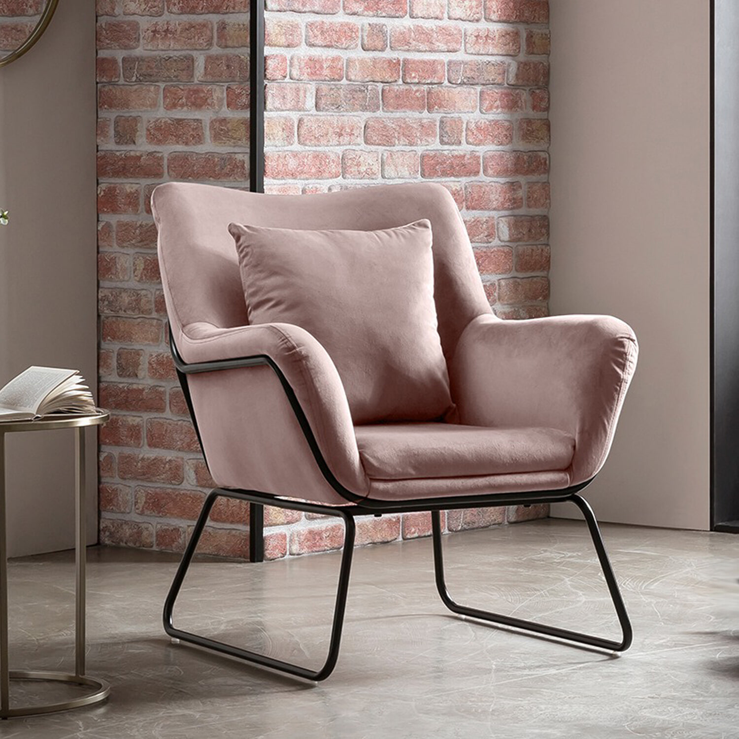 Artistiq Fauteuil 'Cecilio' Velvet, kleur roze