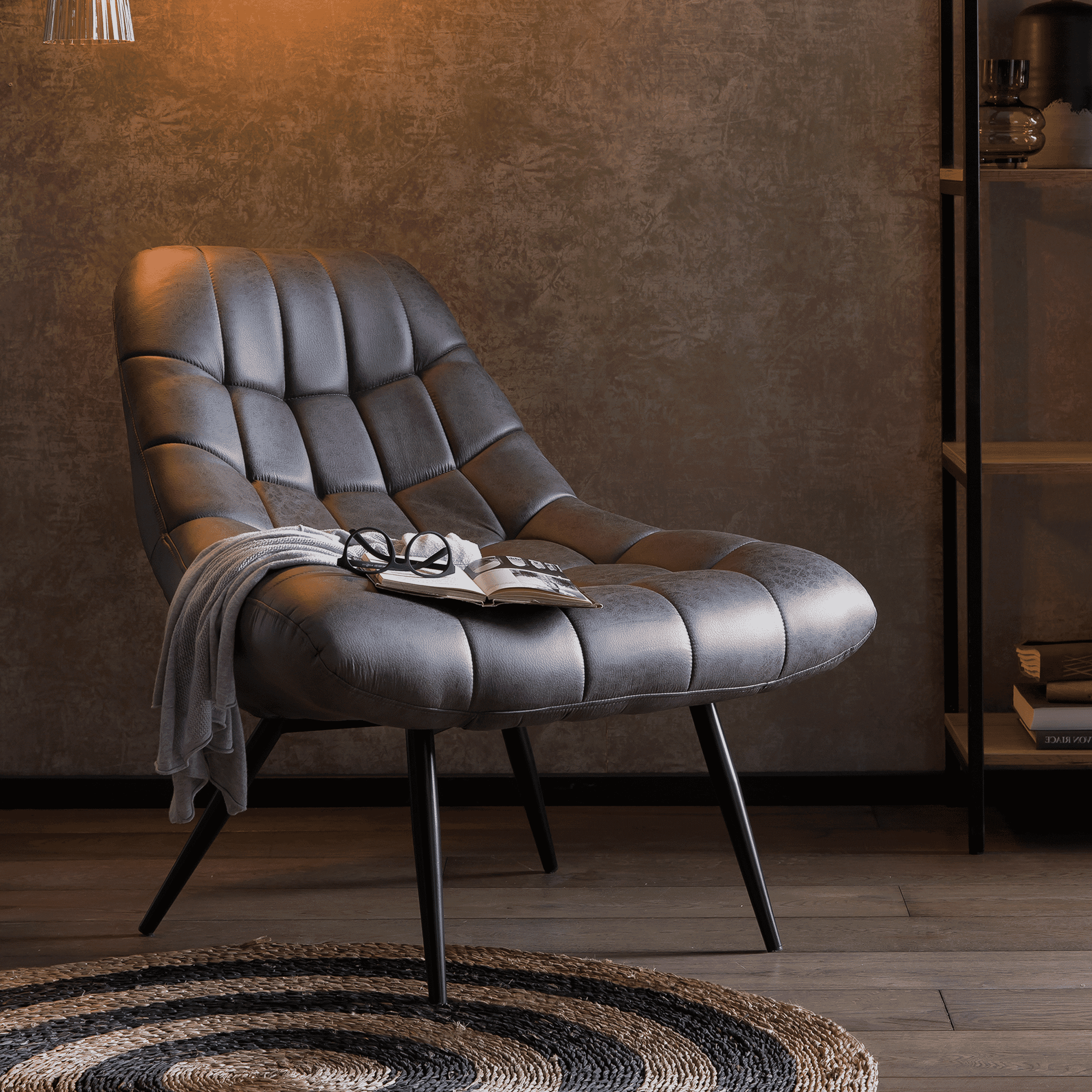 Artistiq Fauteuil 'Aris' PU, kleur Donkerbruin