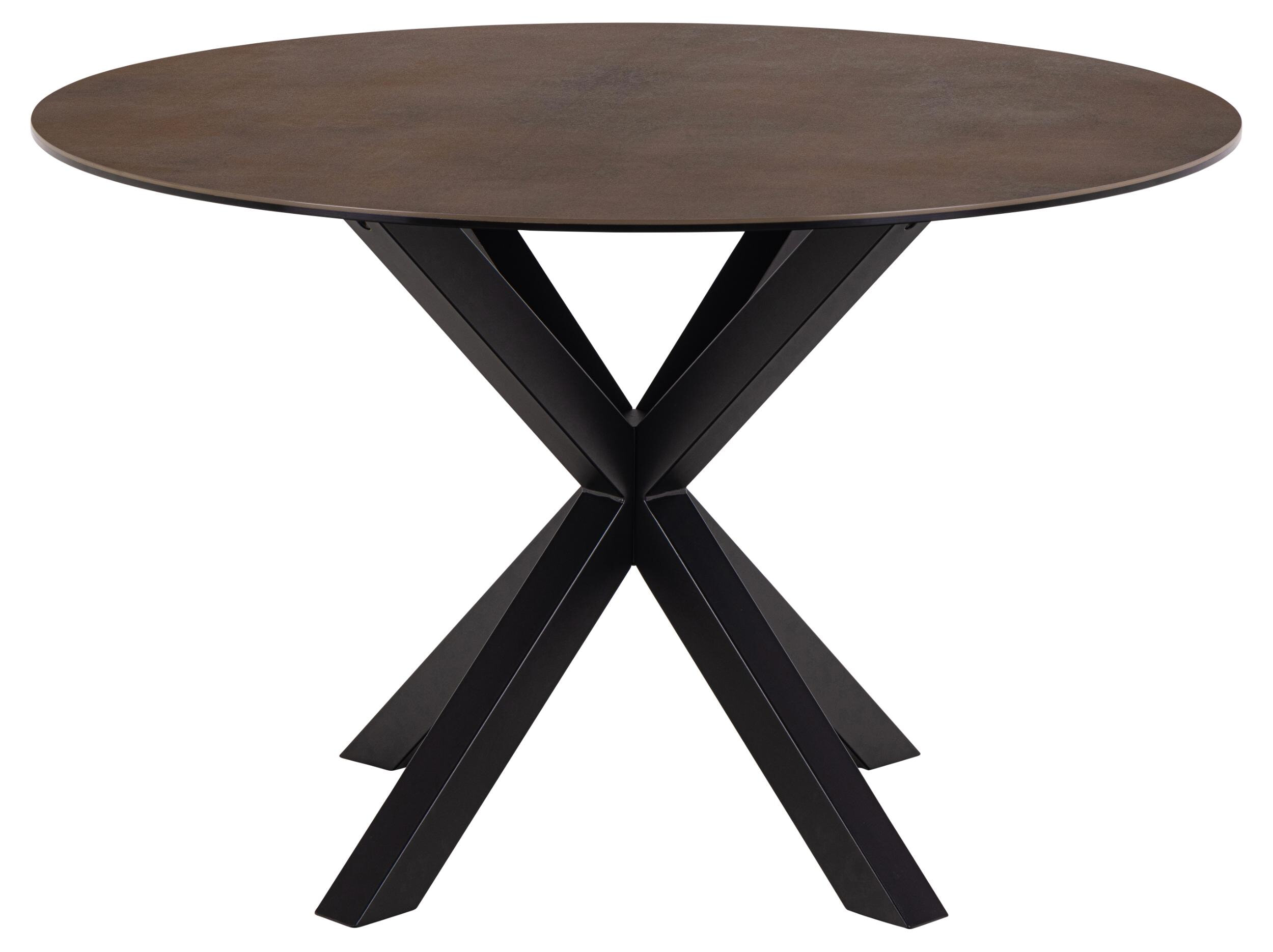 Bendt Ronde Eettafel 'Line' Keramiek, 119cm, kleur Bruin