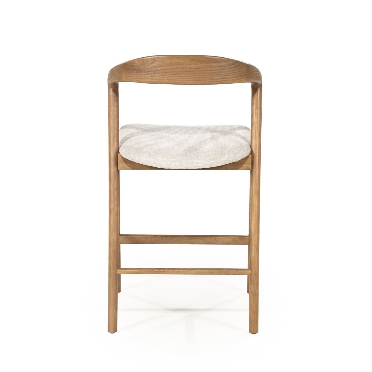 Eleonora Barstoel 'Rayven' Essen en stof, kleur Lichtbruin (zithoogte 65cm)