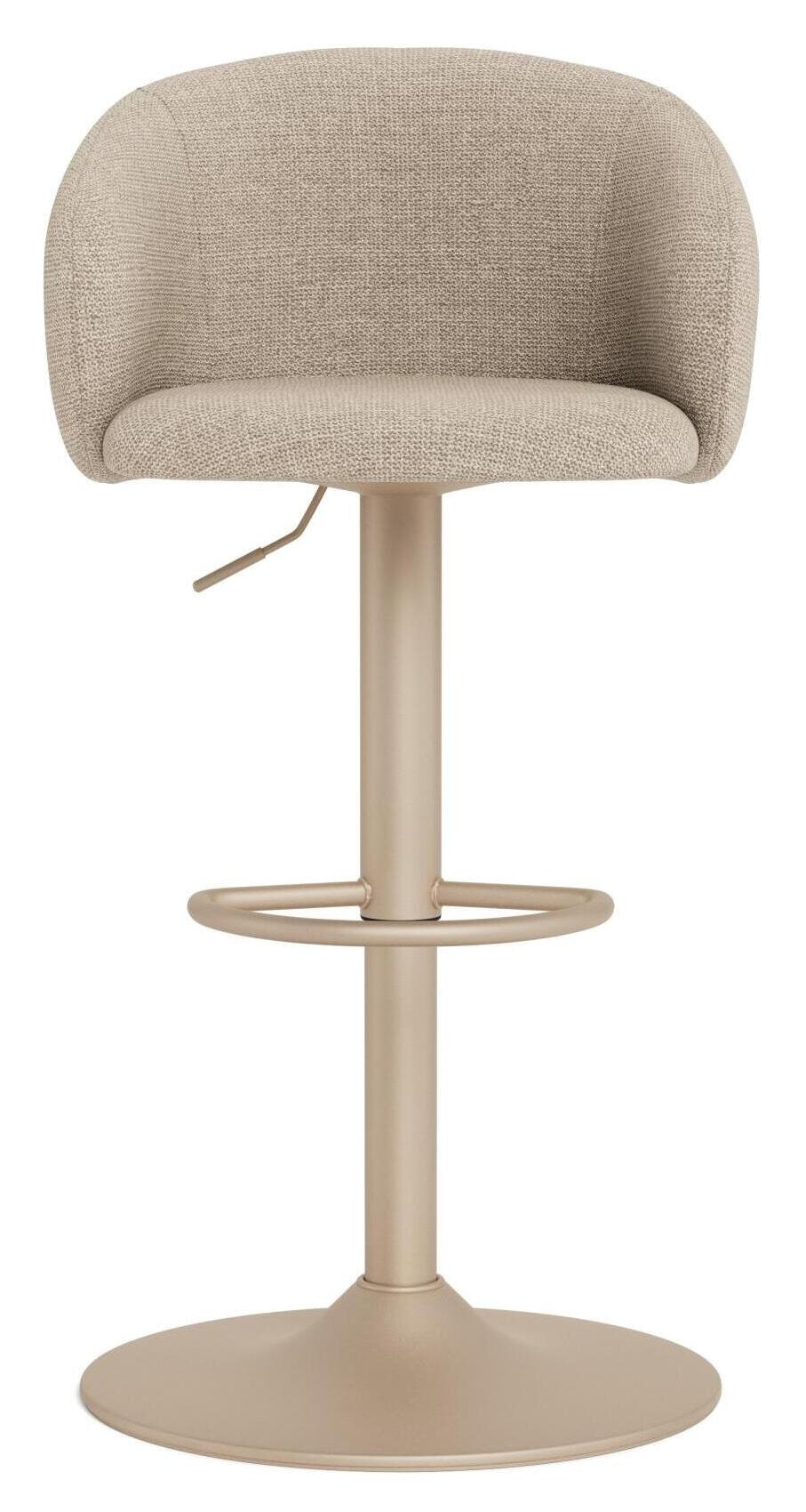 Bendt Draaibare Barkruk 'Cristi' Structuurstof, kleur Beige (zithoogte 65-86cm)