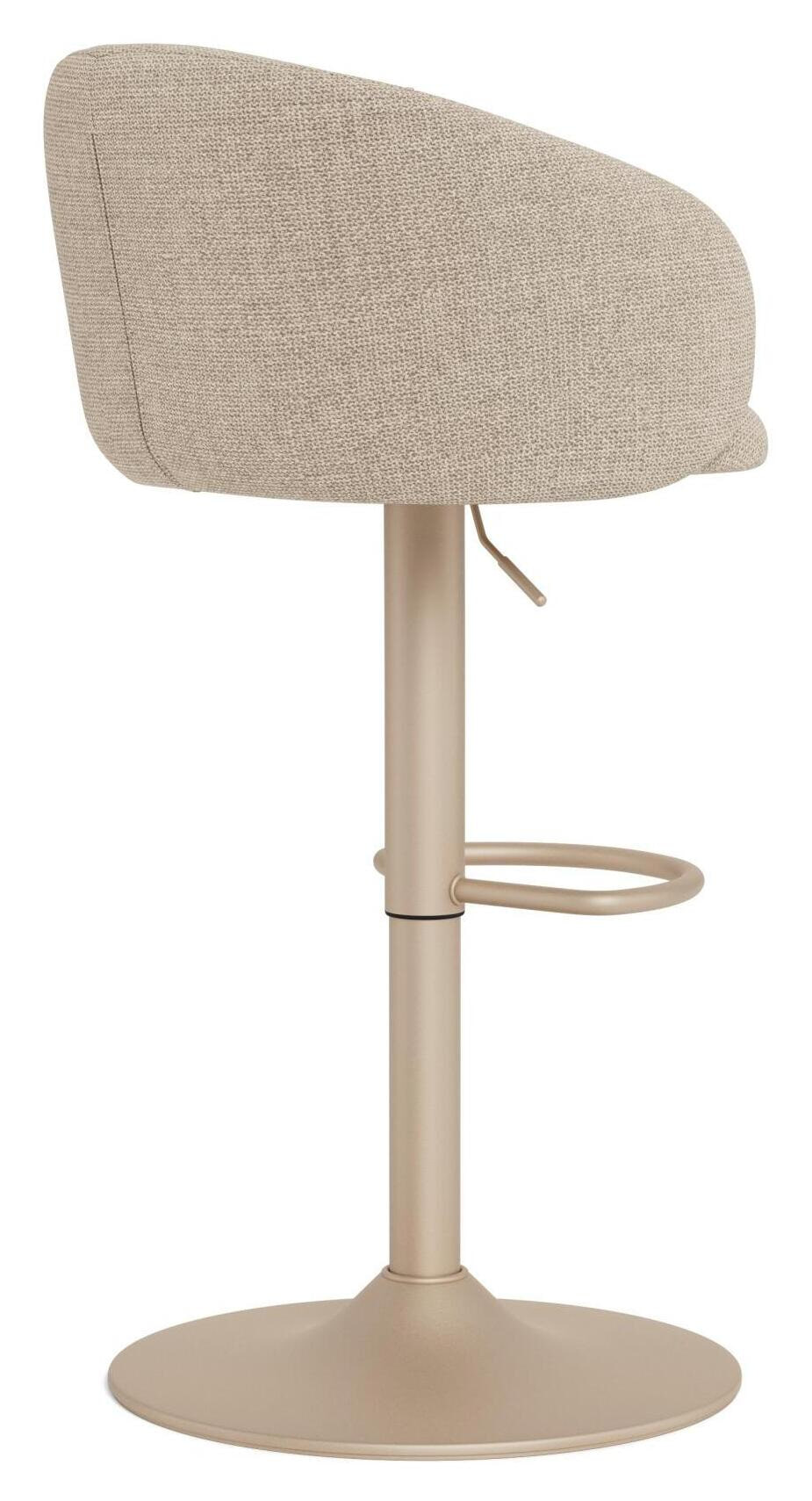 Bendt Draaibare Barkruk 'Cristi' Structuurstof, kleur Beige (zithoogte 65-86cm)