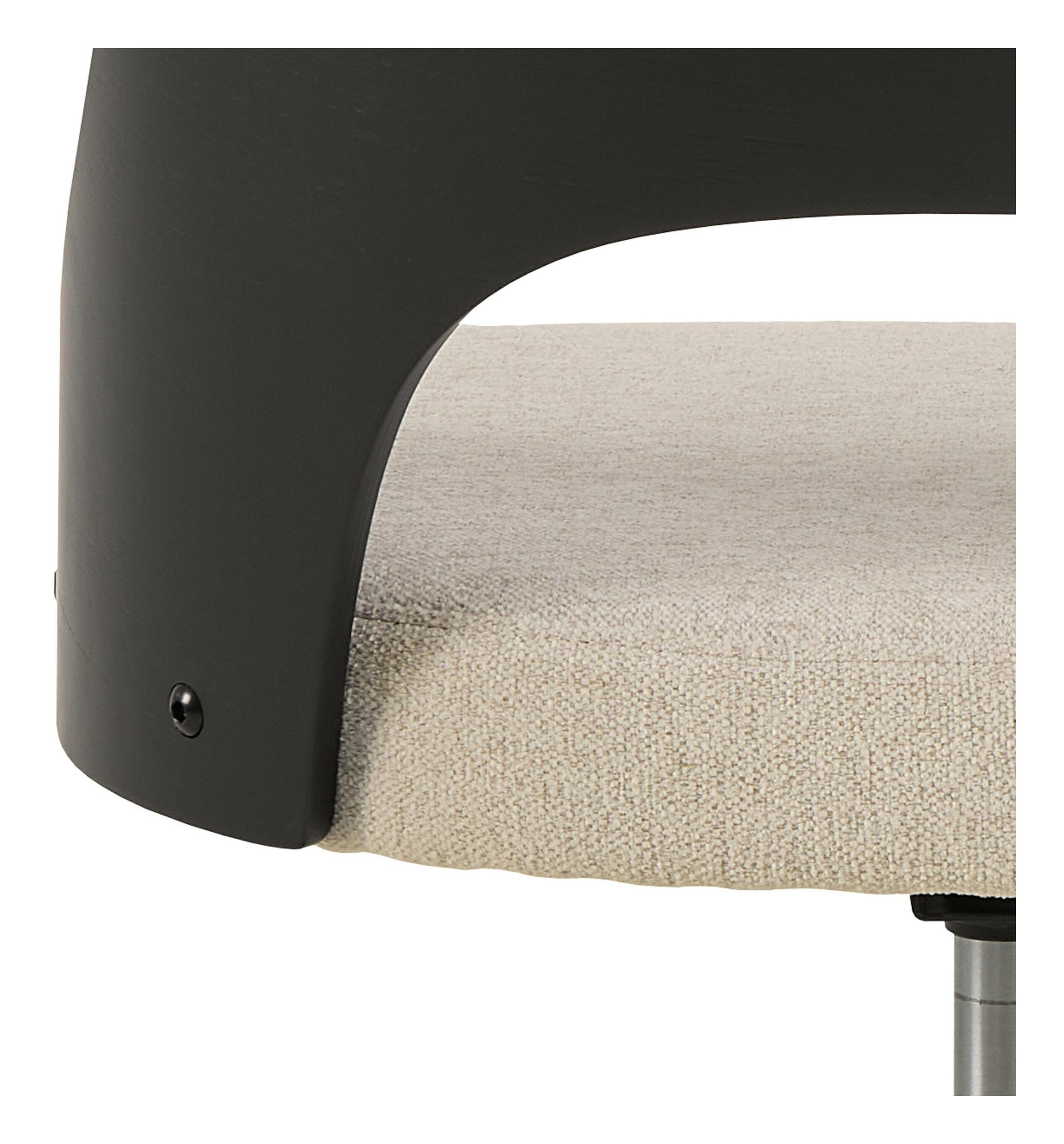 Bendt Bureaustoel 'Vila' Eiken en chenille, kleur Beige/Zwart