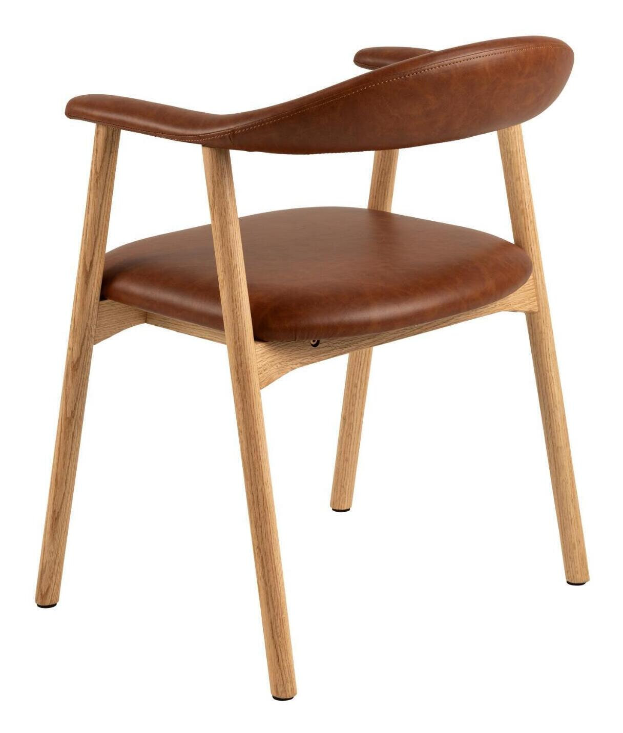 Bendt Eetkamerstoel 'Gerado' Eikenhout en PU leer, kleur Bruin