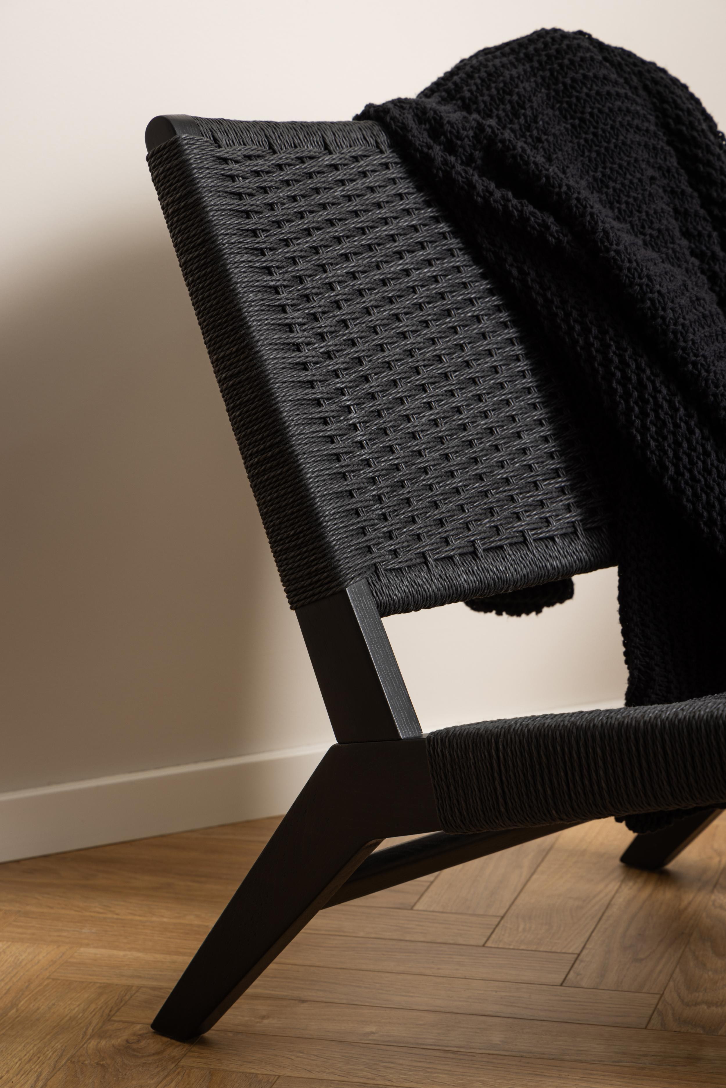 Bendt Fauteuil 'Rodrigues' Eiken, kleur Zwart