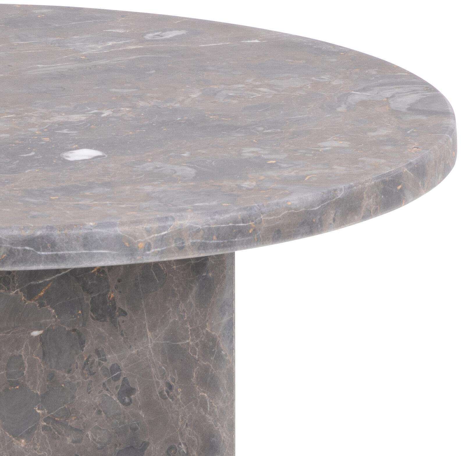 Bendt Ronde Bijzettafel 'Lasonya' Marmer, 50cm, kleur Bruin